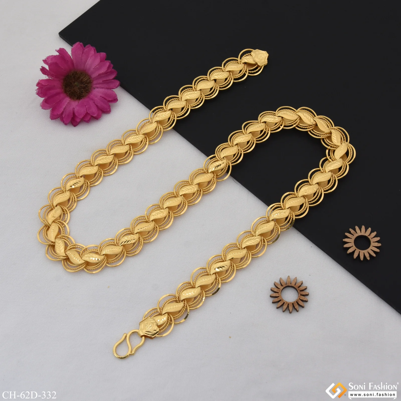 1 Gram Gold Plated Fashionable Design Kohli Chain for Men - Style D332 - Image 5