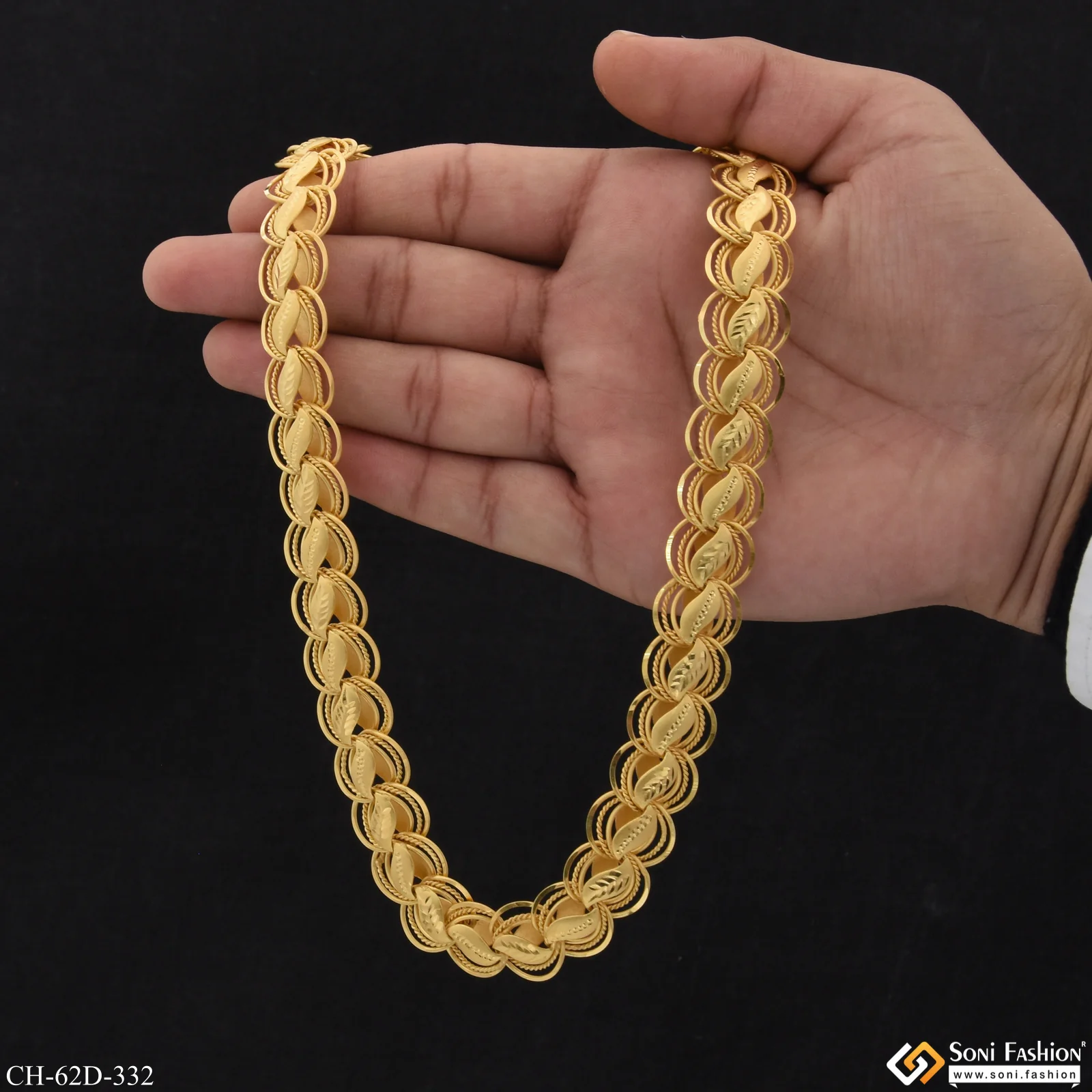 1 Gram Gold Plated Fashionable Design Kohli Chain for Men - Style D332 - Image 7