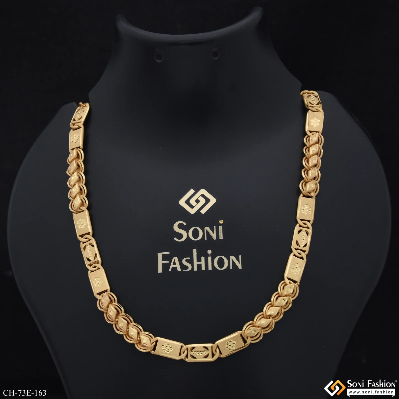 1 Gram Gold Plated Fashionable Design Kohli Nawabi Chain for Men - Style E163