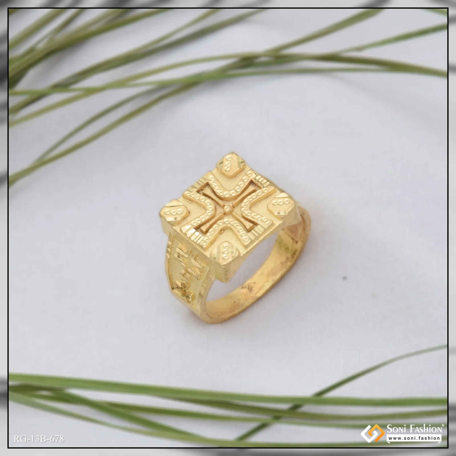 1 Gram Gold Plated Fashionable Design Ring for Men - Style B678 - Image 3
