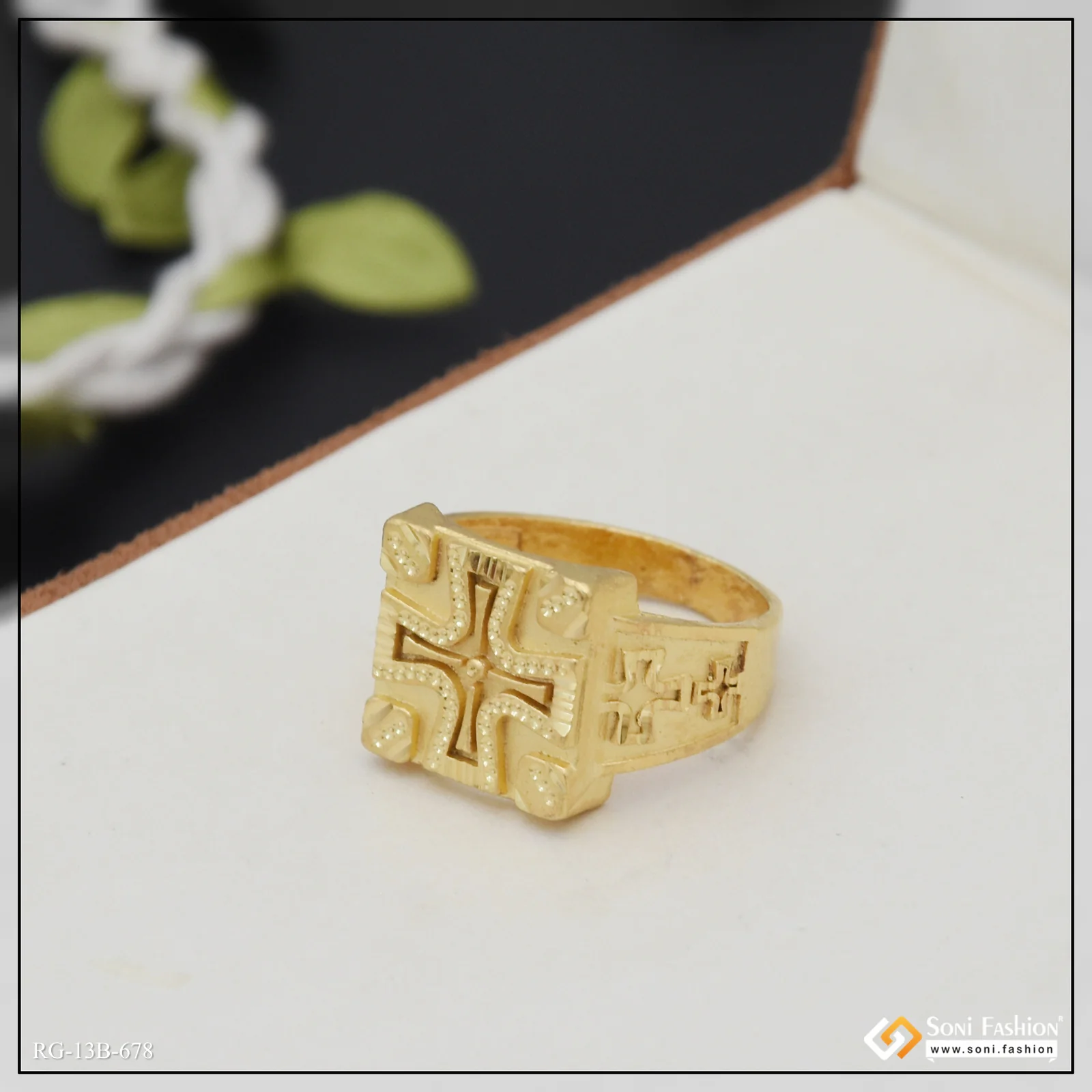 1 Gram Gold Plated Fashionable Design Ring for Men - Style B678 - Image 5