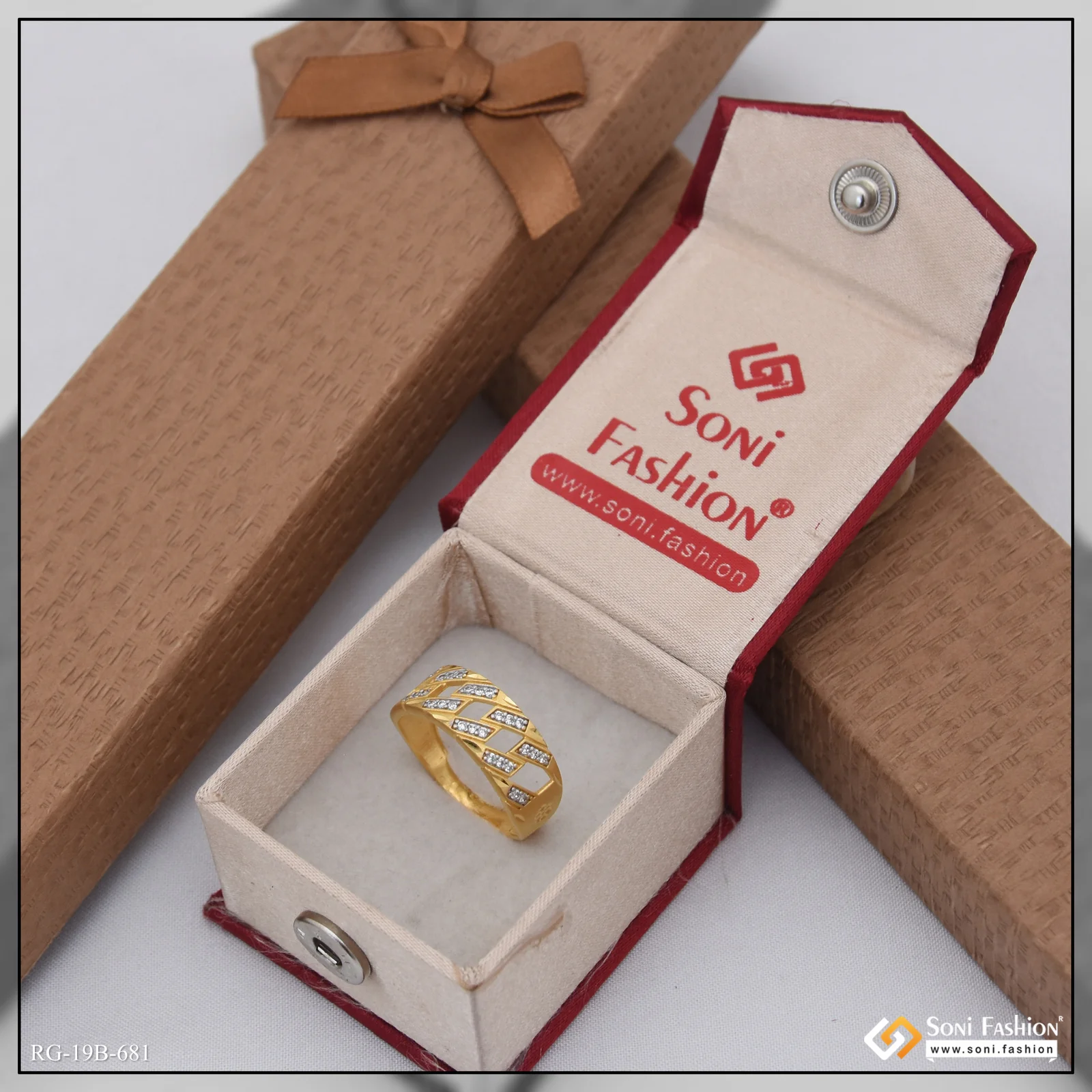 1 Gram Gold Plated Fashionable Design Ring for Men - Style B681 - Image 2