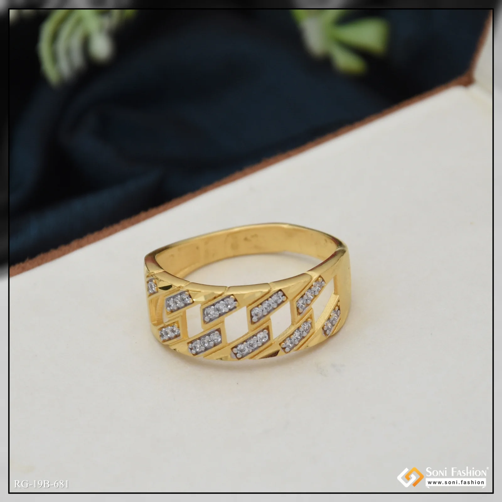 1 Gram Gold Plated Fashionable Design Ring for Men - Style B681 - Image 4