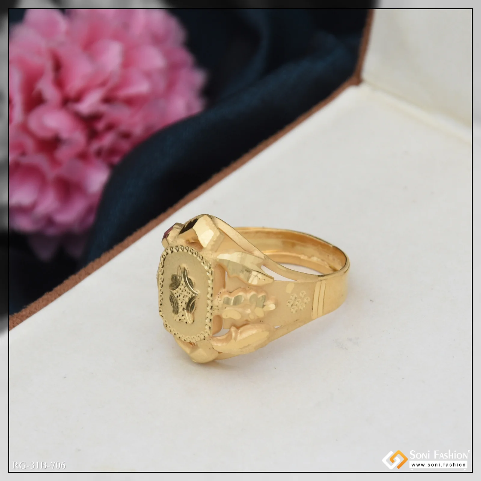 1 Gram Gold Plated Fashionable Design Ring for Men - Style B706 - Image 5