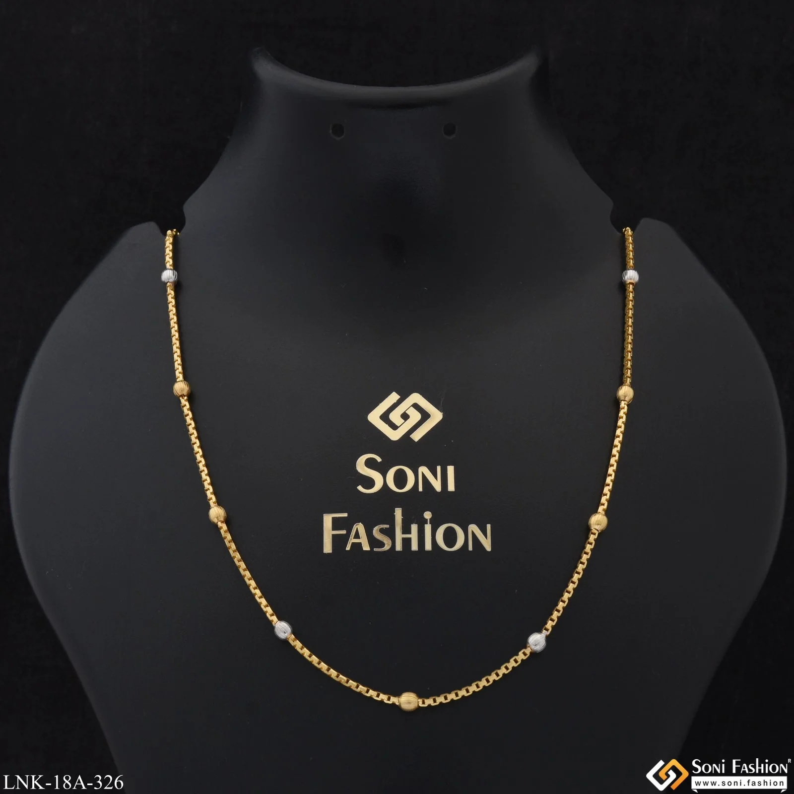 1 Gram Gold Plated Fashionable Glittering Design Chain for Ladies - Style A326 - Image 2