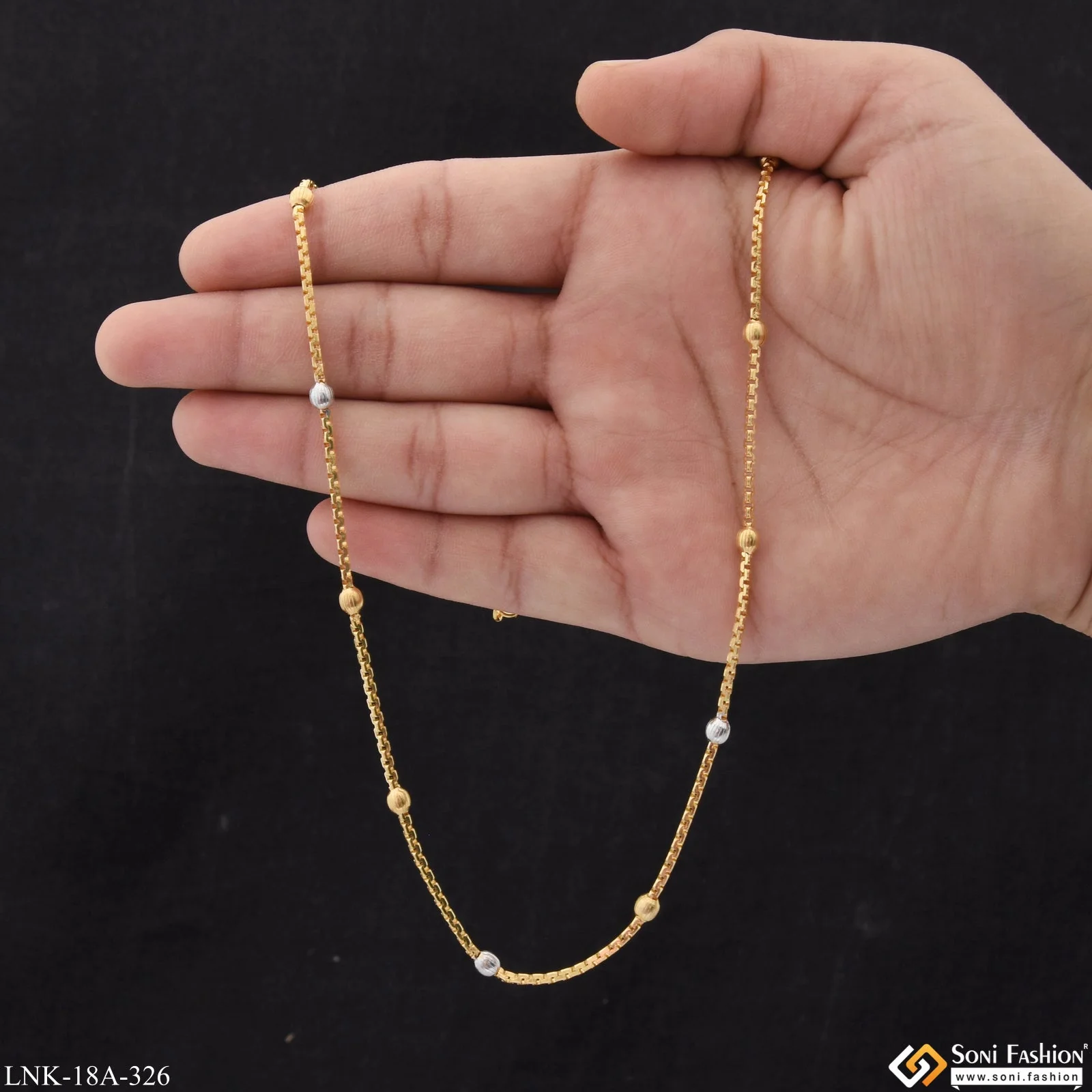 1 Gram Gold Plated Fashionable Glittering Design Chain for Ladies - Style A326 - Image 5