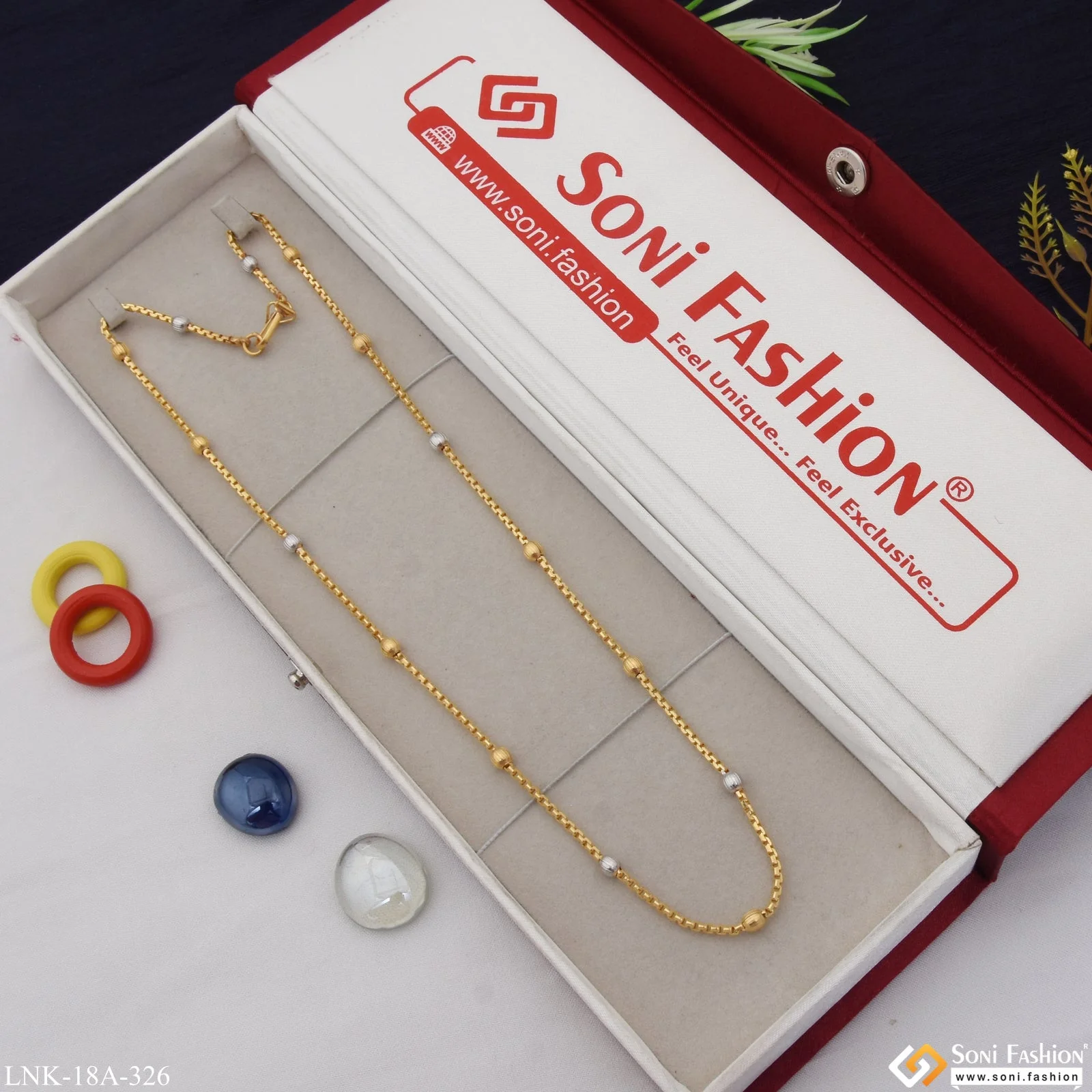 1 Gram Gold Plated Fashionable Glittering Design Chain for Ladies - Style A326 - Image 6