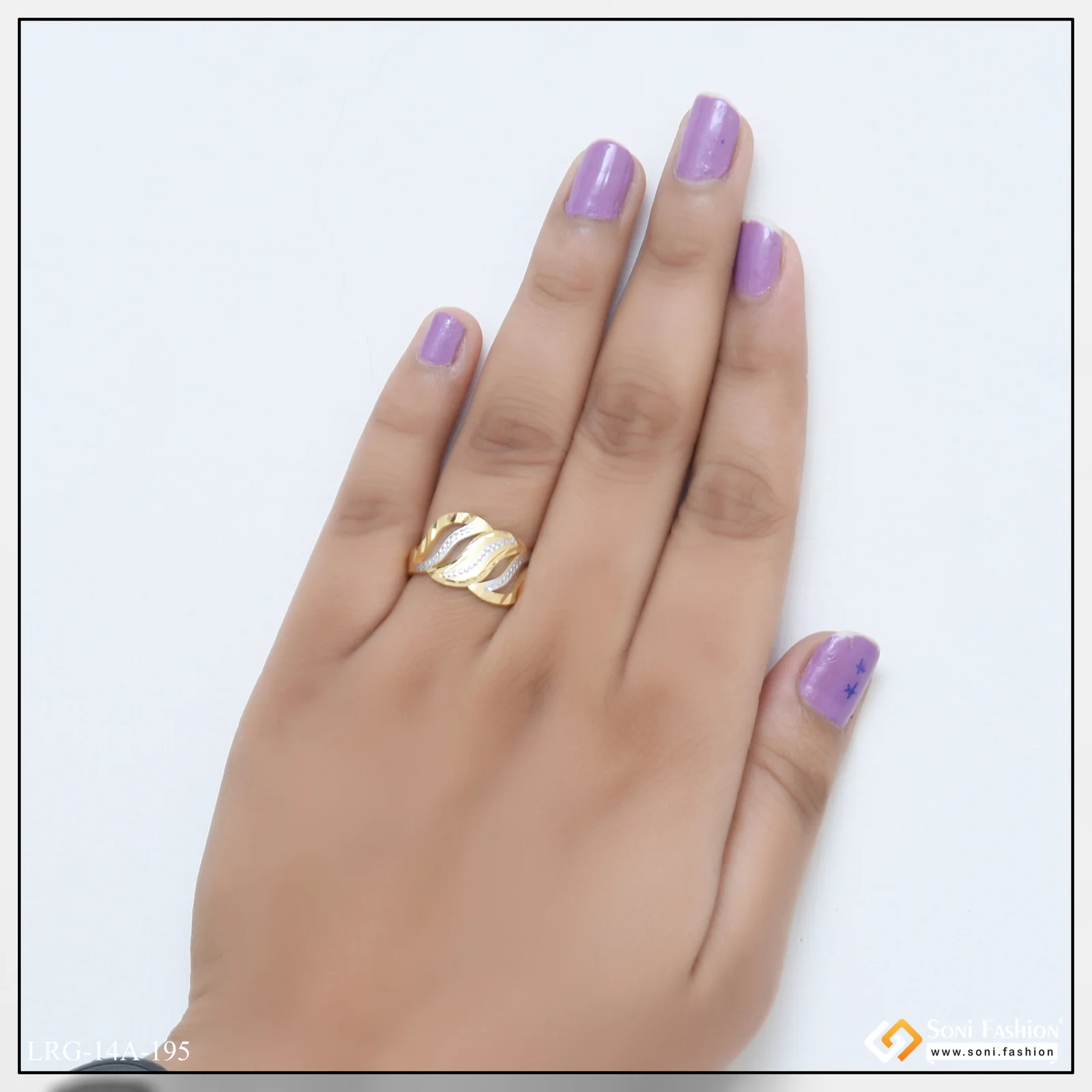 1 Gram Gold Plated Fashionable Graceful Design Ring for Ladies - Style A195 - Image 3