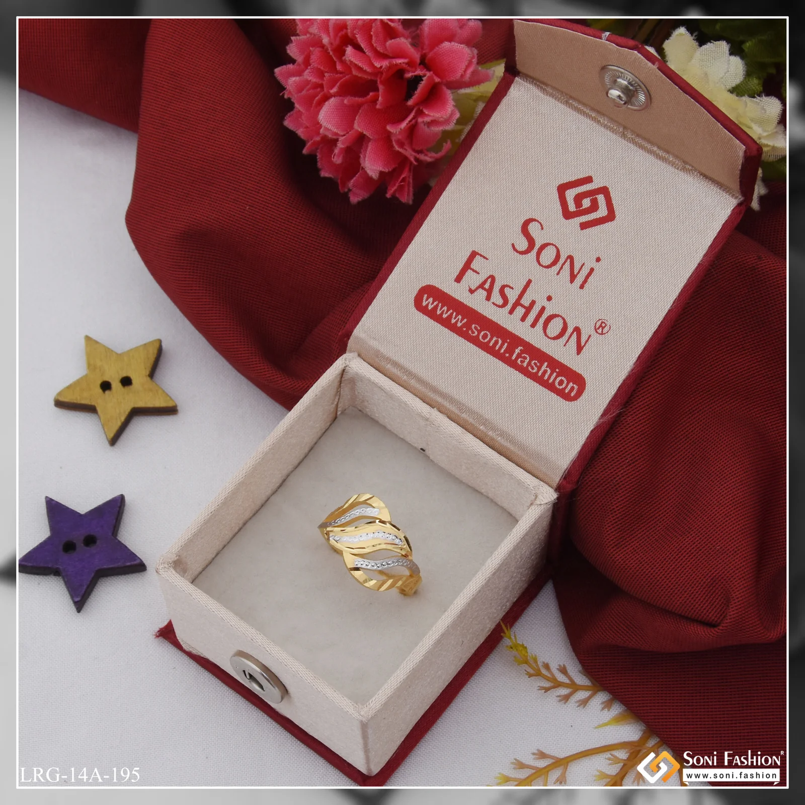 1 Gram Gold Plated Fashionable Graceful Design Ring for Ladies - Style A195 - Image 4