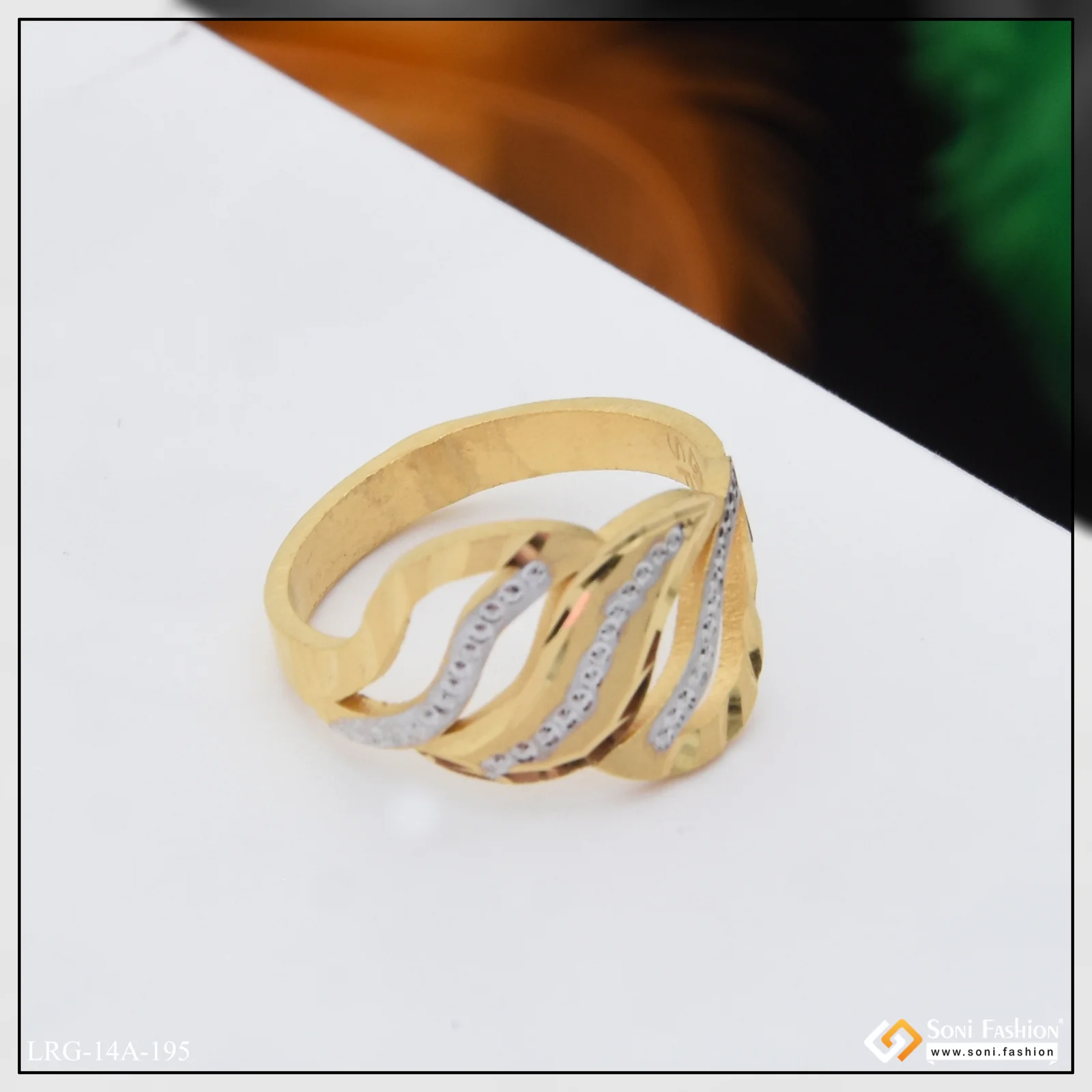1 Gram Gold Plated Fashionable Graceful Design Ring for Ladies - Style A195 - Image 5