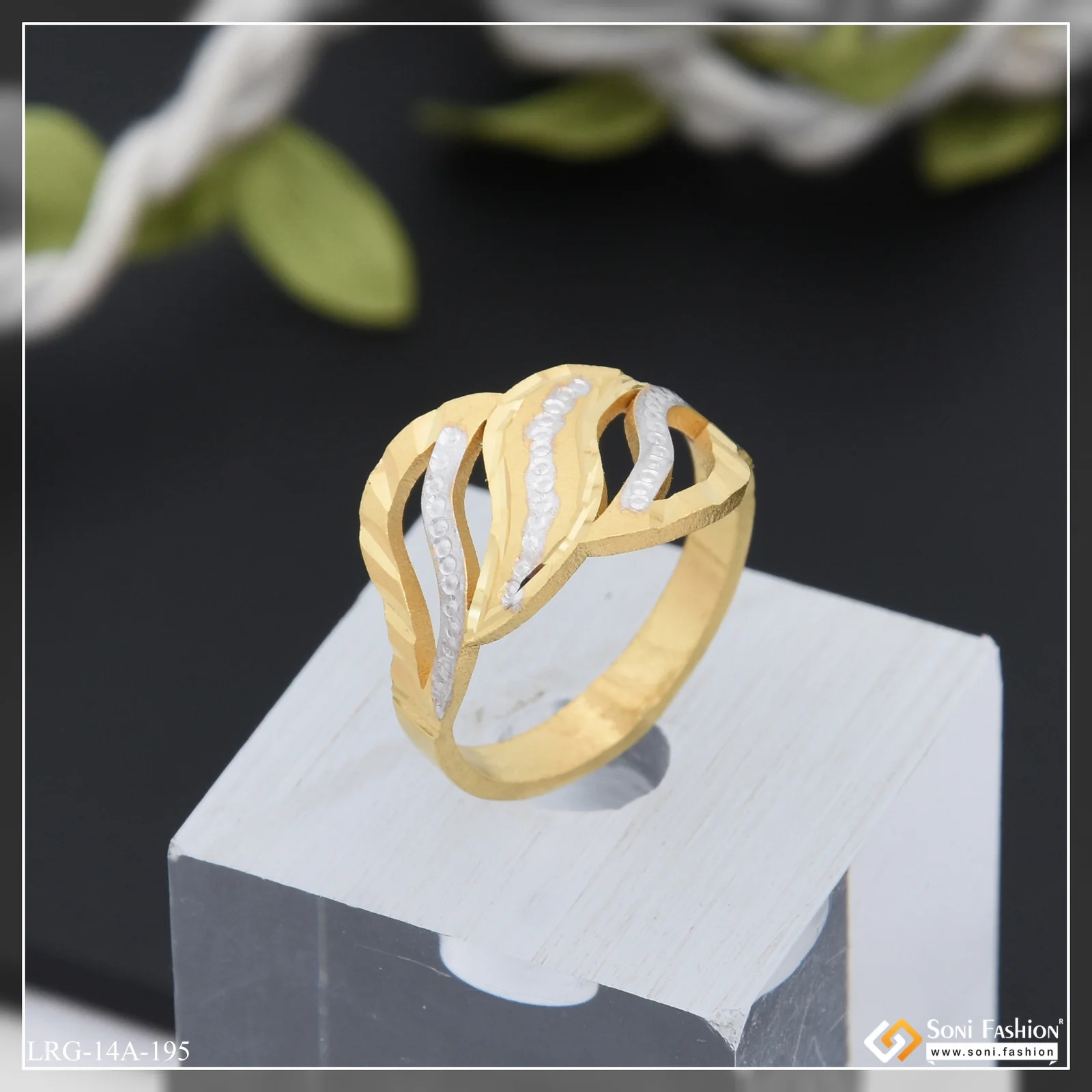 1 Gram Gold Plated Fashionable Graceful Design Ring for Ladies - Style A195 - Image 6