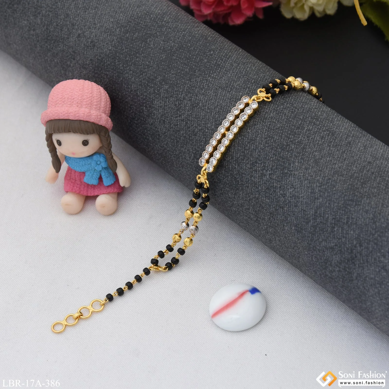 1 Gram Gold Plated Fashionable Mangalsutra Bracelet for Women - Style A386 - Image 3