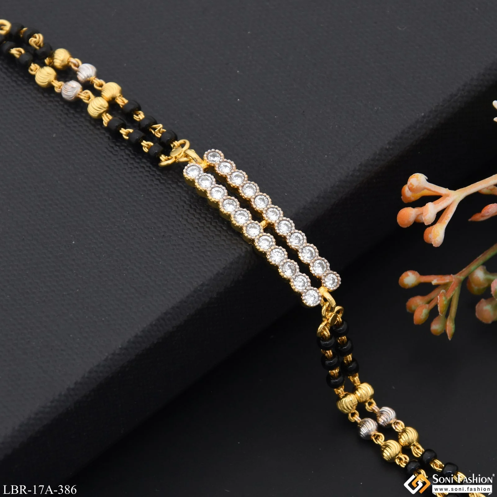 1 Gram Gold Plated Fashionable Mangalsutra Bracelet for Women - Style A386 - Image 4