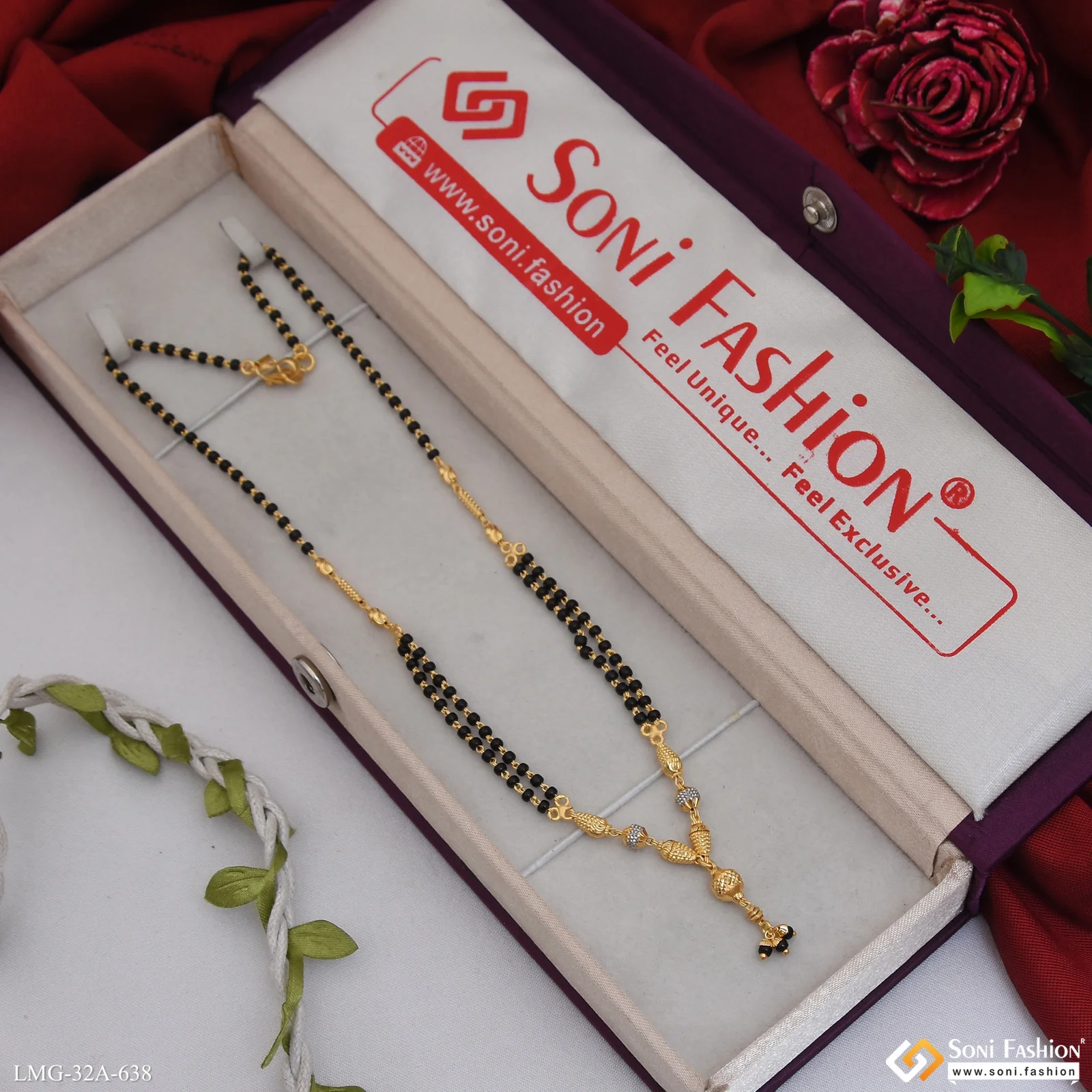 1 Gram Gold Plated Fashionable Mangalsutra for Women - Style A638 - Image 2