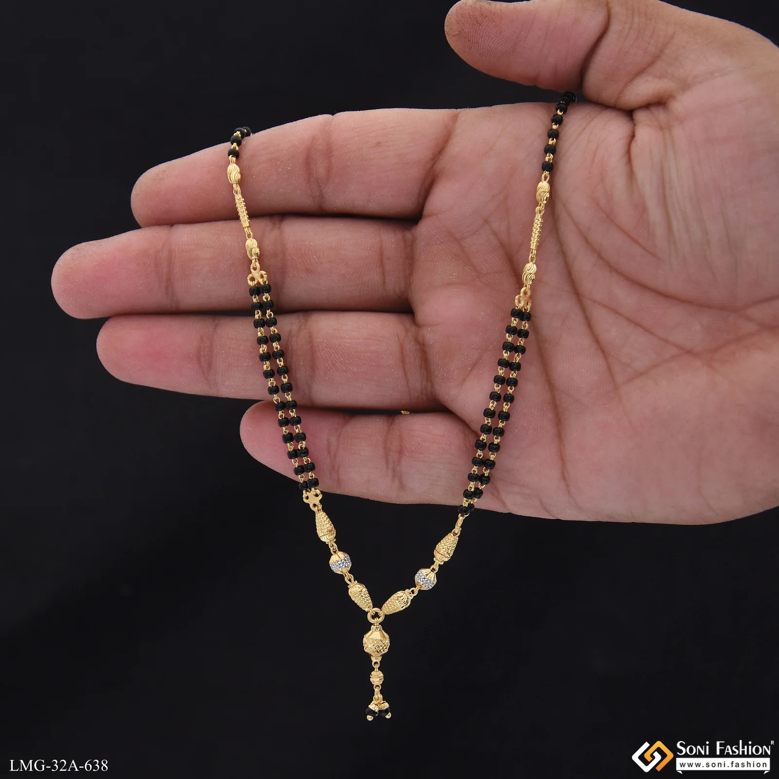 1 Gram Gold Plated Fashionable Mangalsutra for Women - Style A638 - Image 3