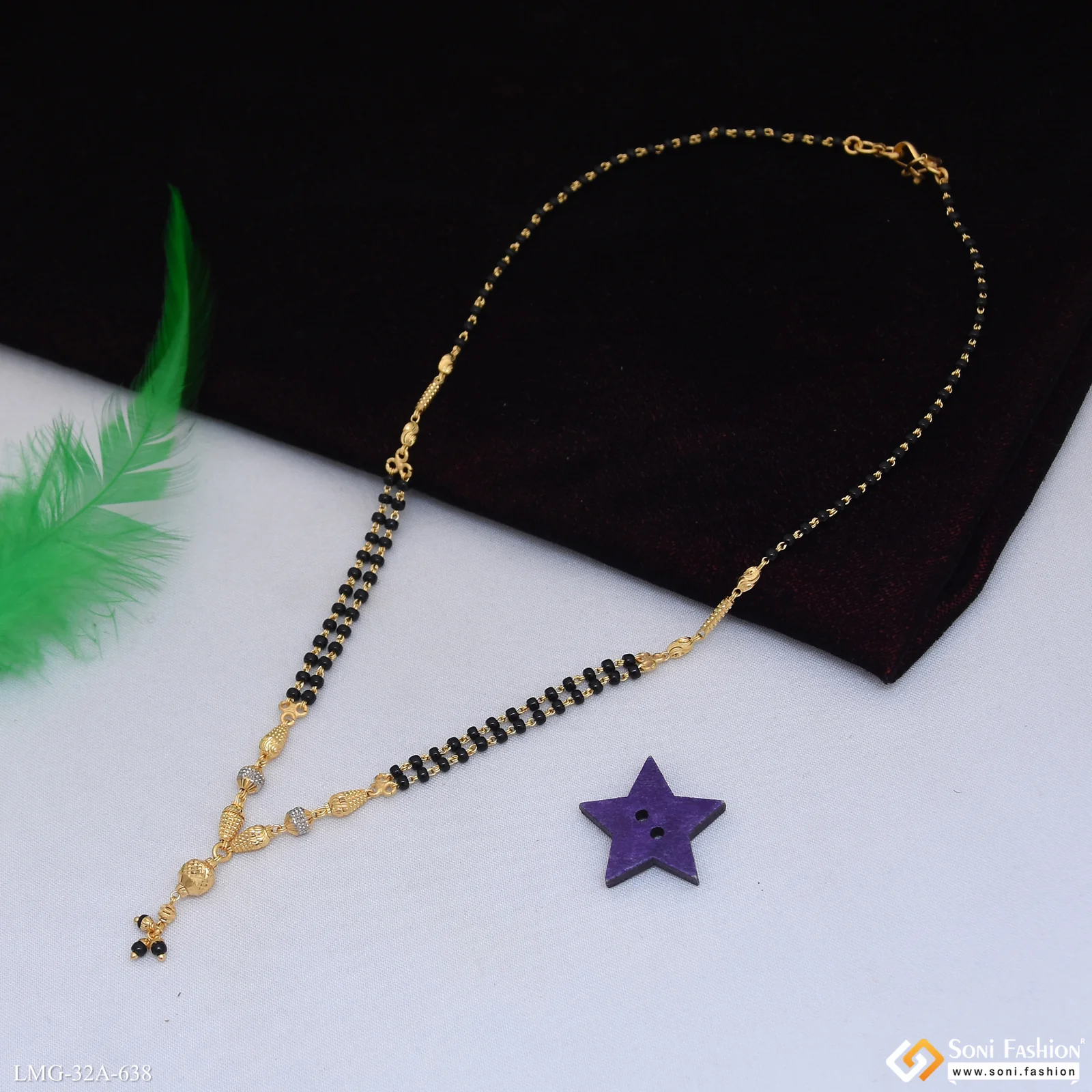 1 Gram Gold Plated Fashionable Mangalsutra for Women - Style A638 - Image 6