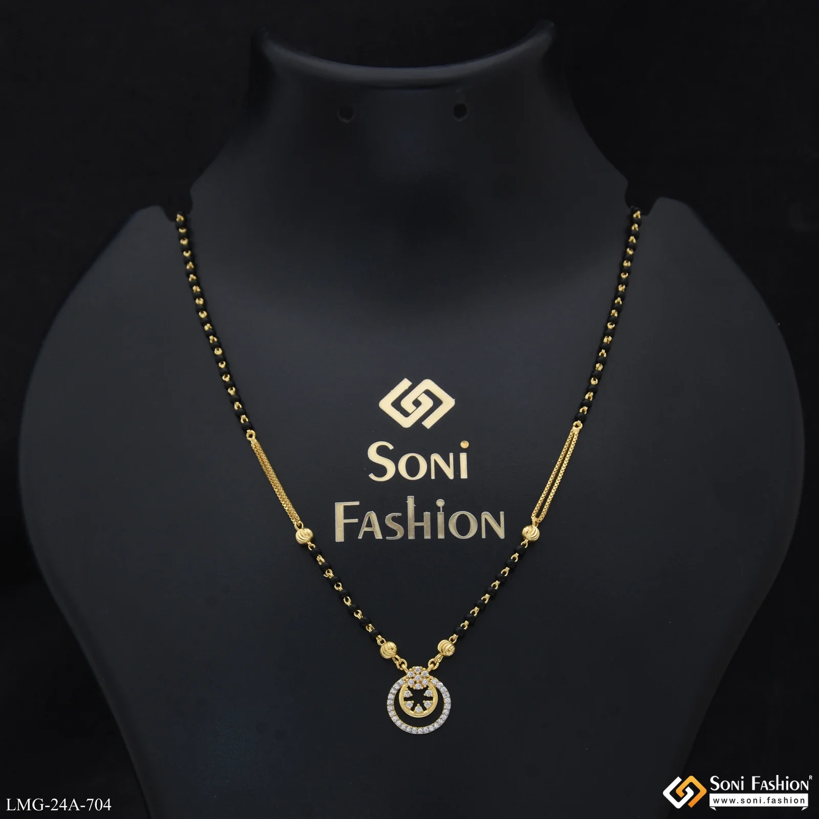 1 Gram Gold Plated Fashionable Mangalsutra for Women - Style A704