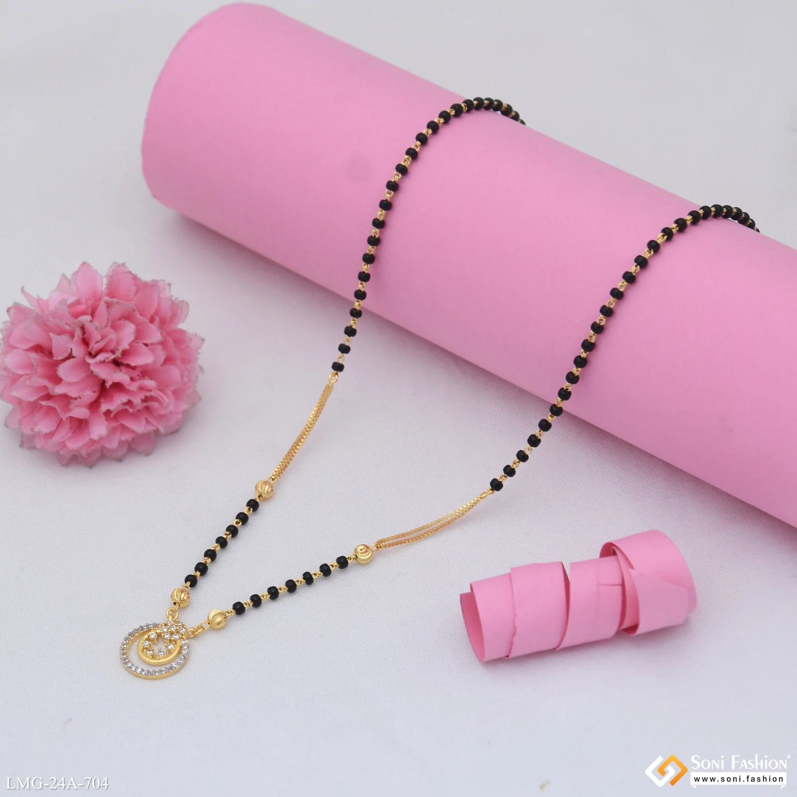 1 Gram Gold Plated Fashionable Mangalsutra for Women - Style A704 - Image 3
