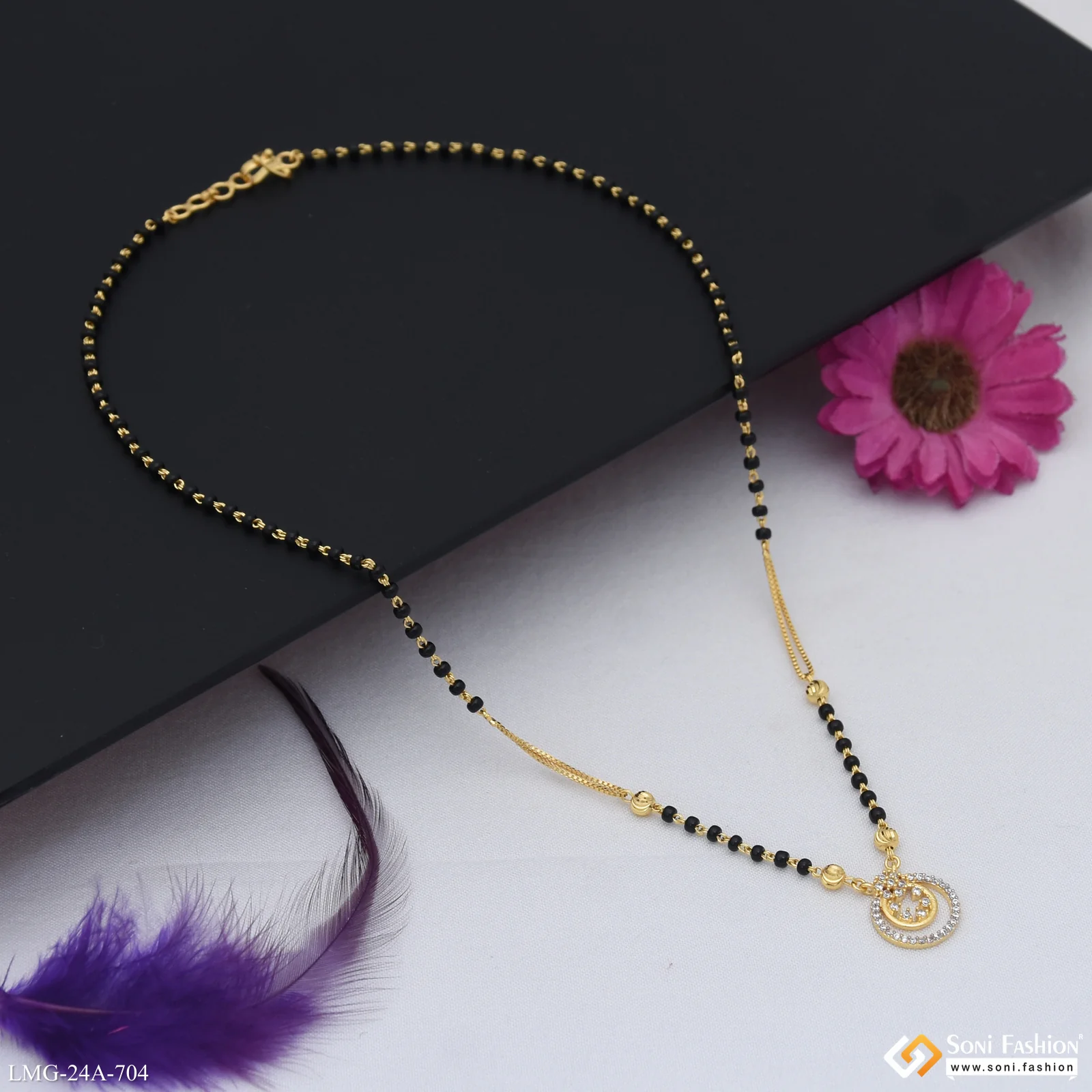 1 Gram Gold Plated Fashionable Mangalsutra for Women - Style A704 - Image 4