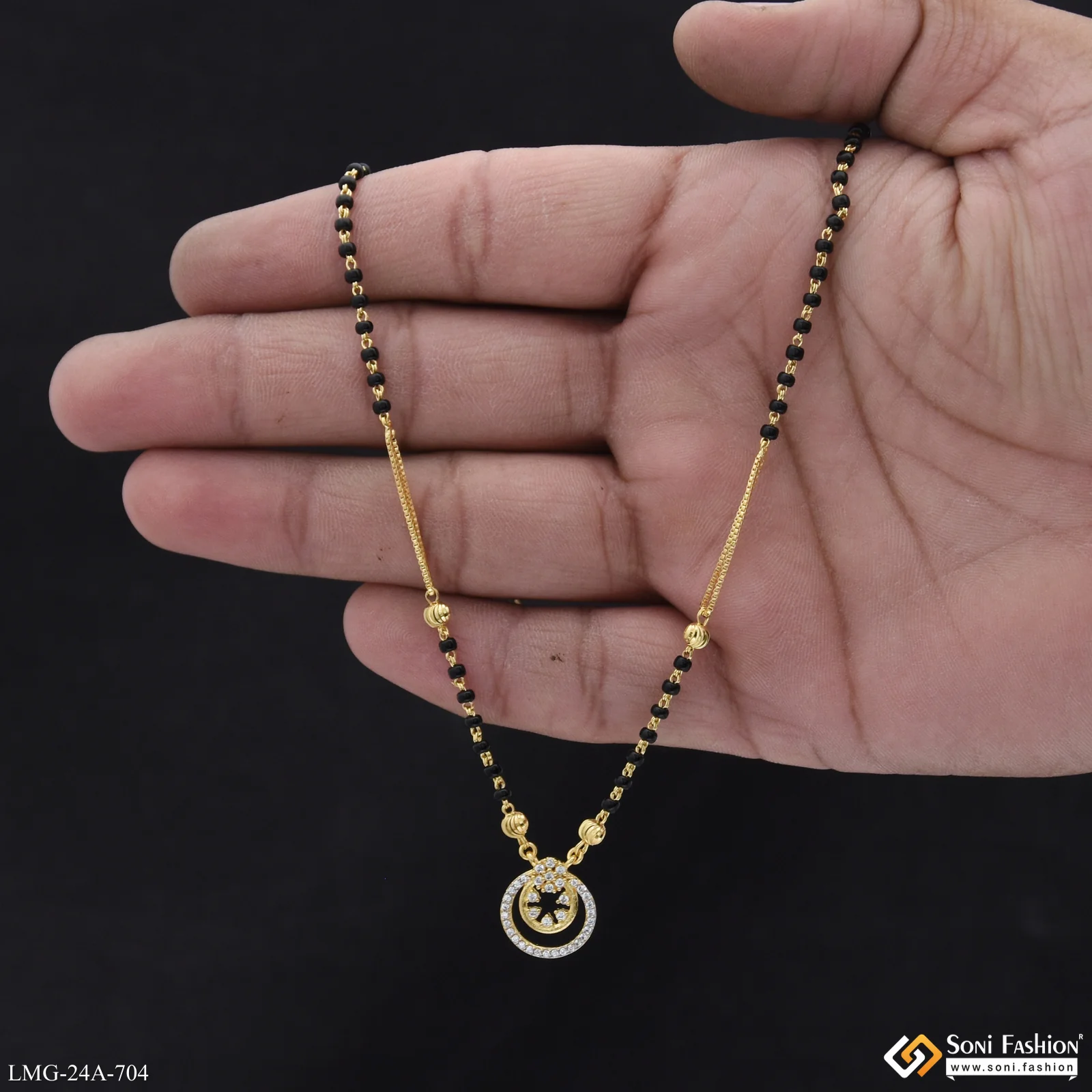 1 Gram Gold Plated Fashionable Mangalsutra for Women - Style A704 - Image 5