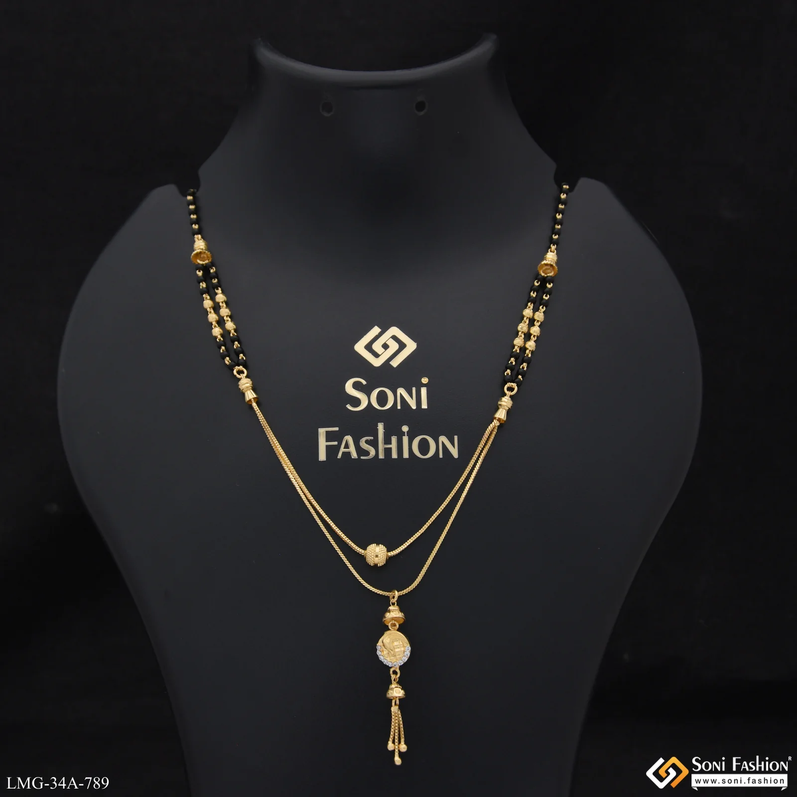 1 Gram Gold Plated Fashionable Mangalsutra for Women - Style A789
