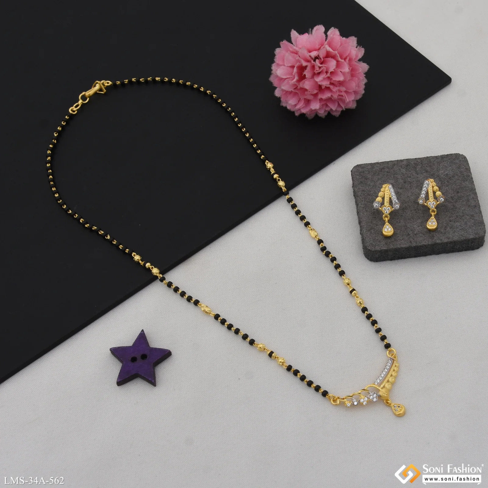 1 Gram Gold Plated Fashionable Mangalsutra Set for Women - Style A562 - Image 4