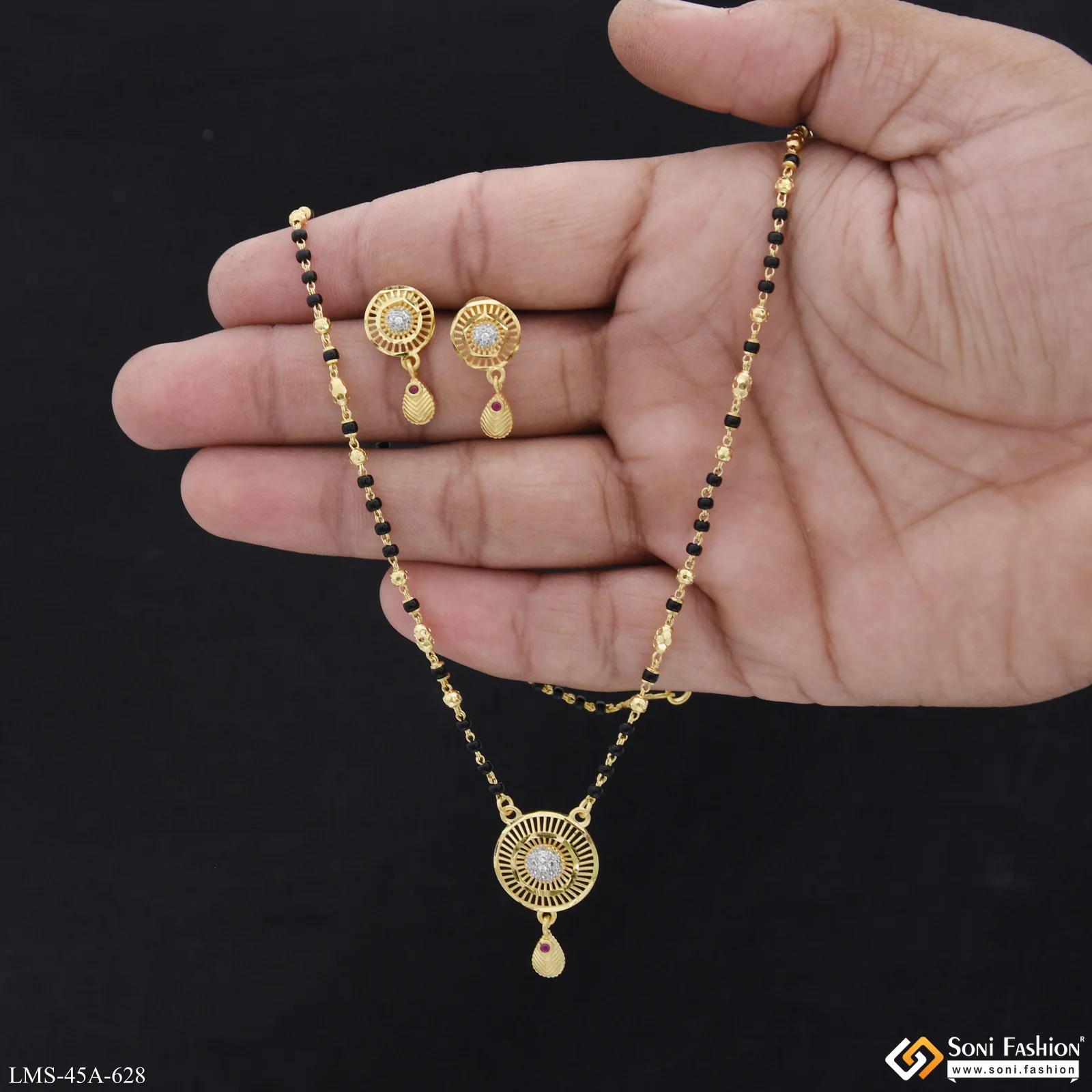 1 Gram Gold Plated Fashionable Mangalsutra Set for Women - Style A628 - Image 2