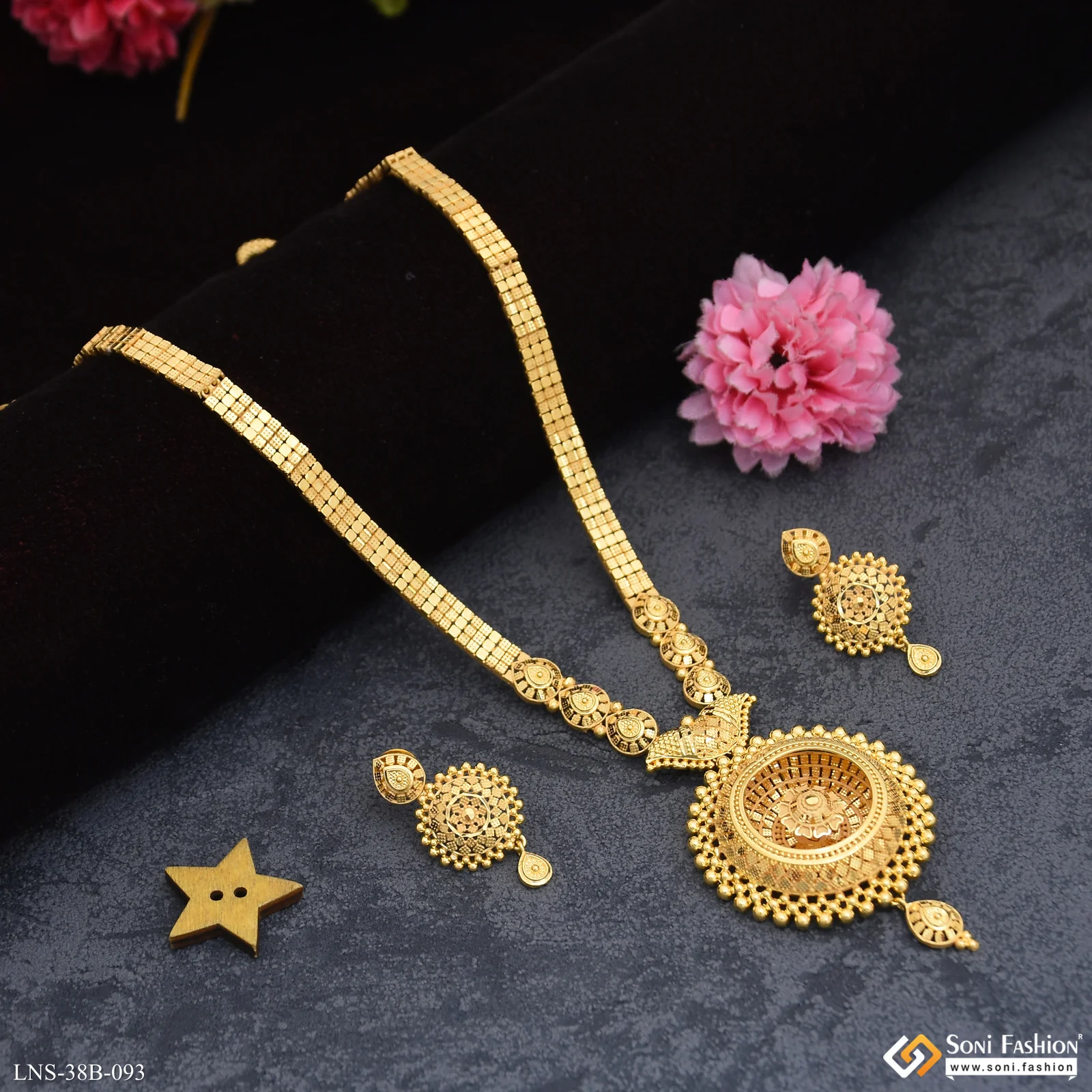 1 Gram Gold Plated Fashionable Necklace Set for Women - Style B093 - Image 4