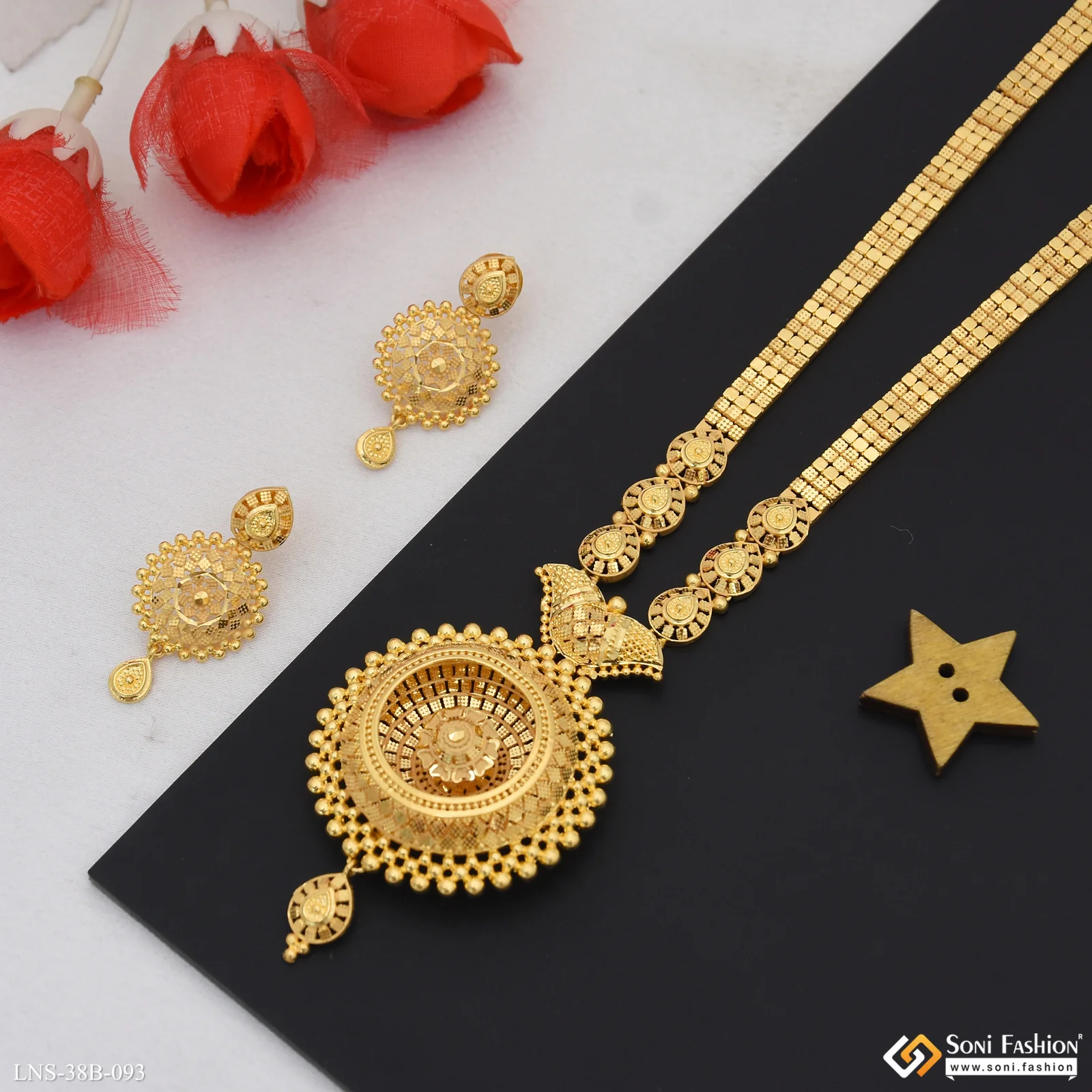 1 Gram Gold Plated Fashionable Necklace Set for Women - Style B093 - Image 5