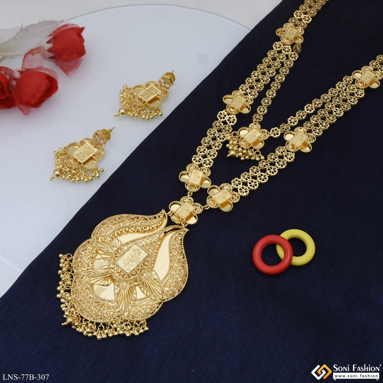 1 Gram Gold Plated Fashionable Necklace Set for Women - Style B307 - Image 5