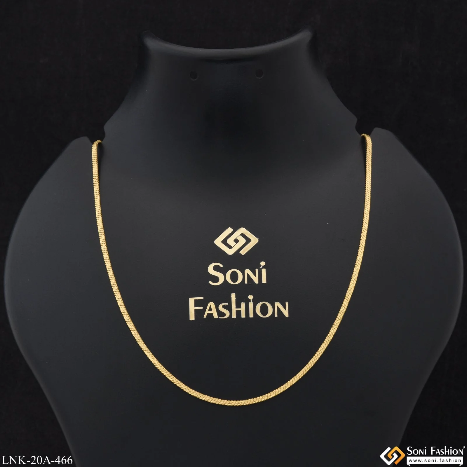 1 Gram Gold Plated Finely Detailed Best Quality Chain for Ladies - Style A466 - Image 2