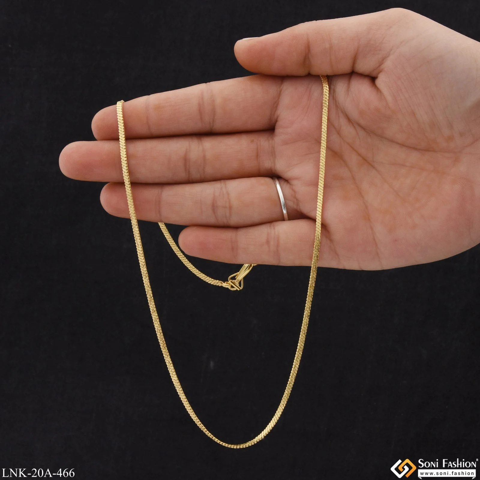 1 Gram Gold Plated Finely Detailed Best Quality Chain for Ladies - Style A466 - Image 4