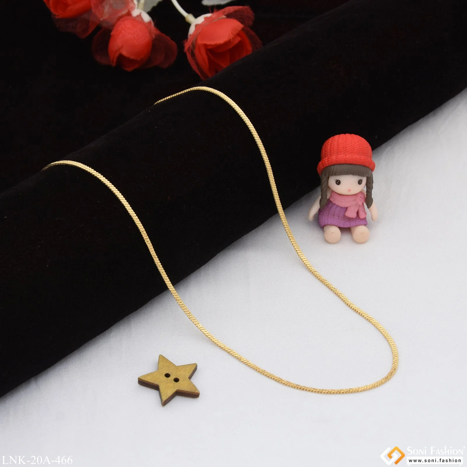 1 Gram Gold Plated Finely Detailed Best Quality Chain for Ladies - Style A466 - Image 5