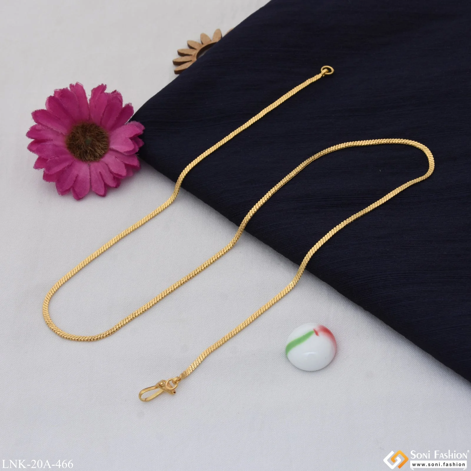 1 Gram Gold Plated Finely Detailed Best Quality Chain for Ladies - Style A466 - Image 6