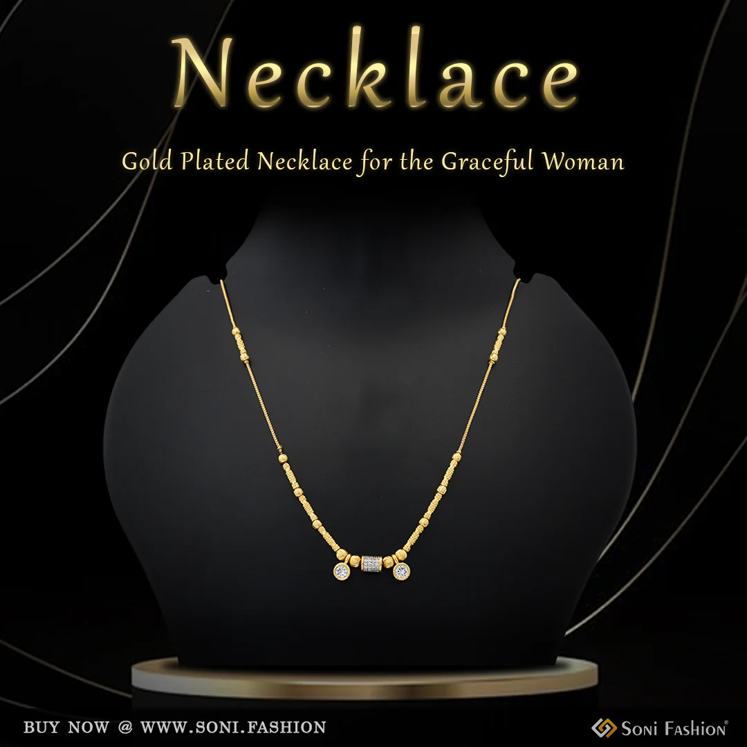 1 Gram Gold Plated Finely Detailed Necklace for Ladies - Style A518