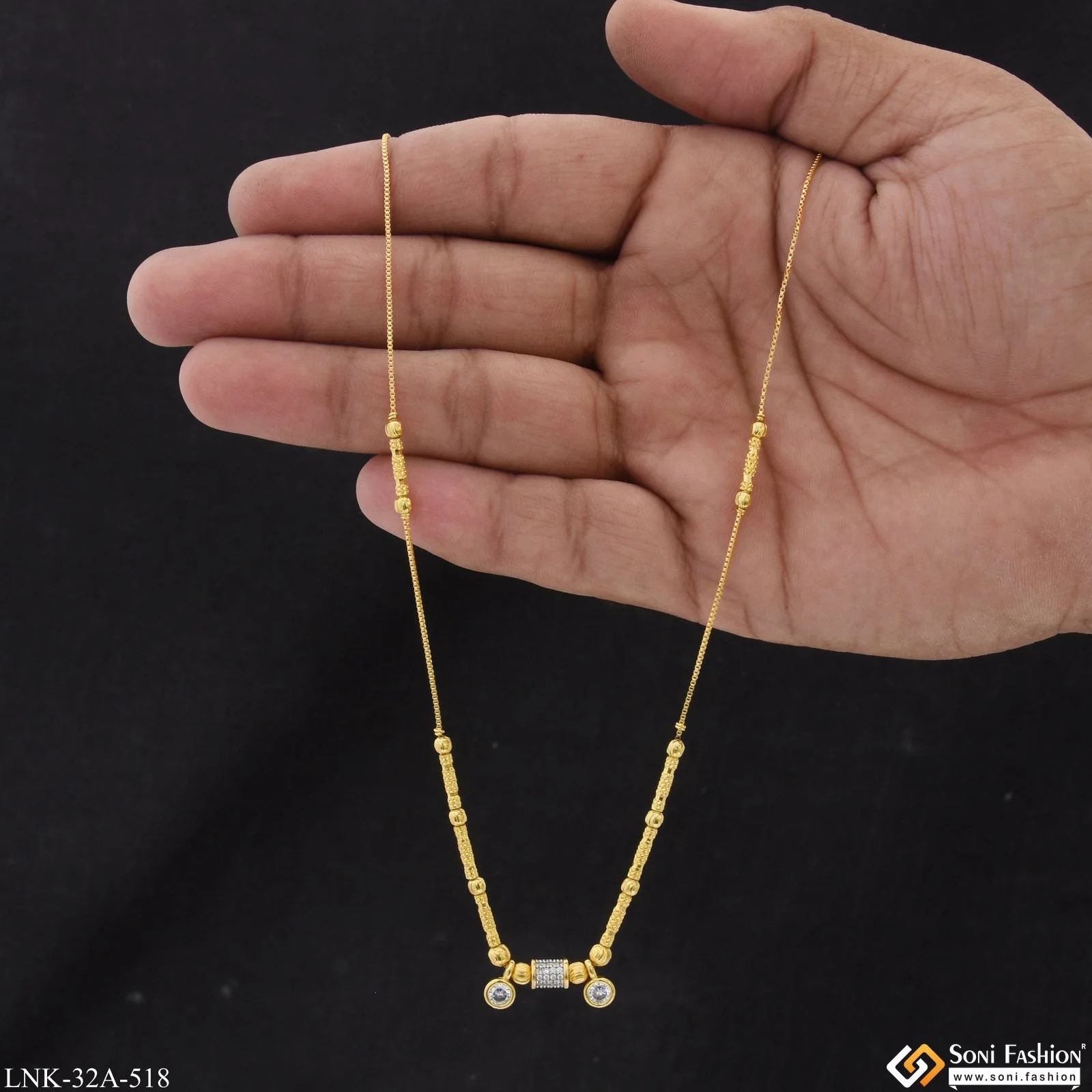 1 Gram Gold Plated Finely Detailed Necklace for Ladies - Style A518 - Image 3