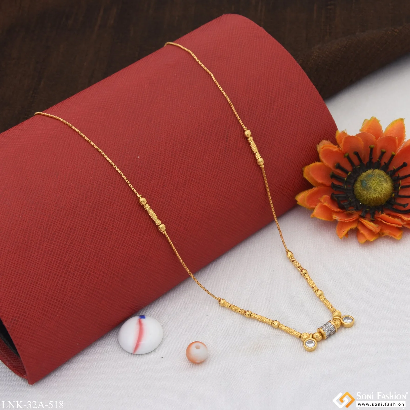 1 Gram Gold Plated Finely Detailed Necklace for Ladies - Style A518 - Image 4