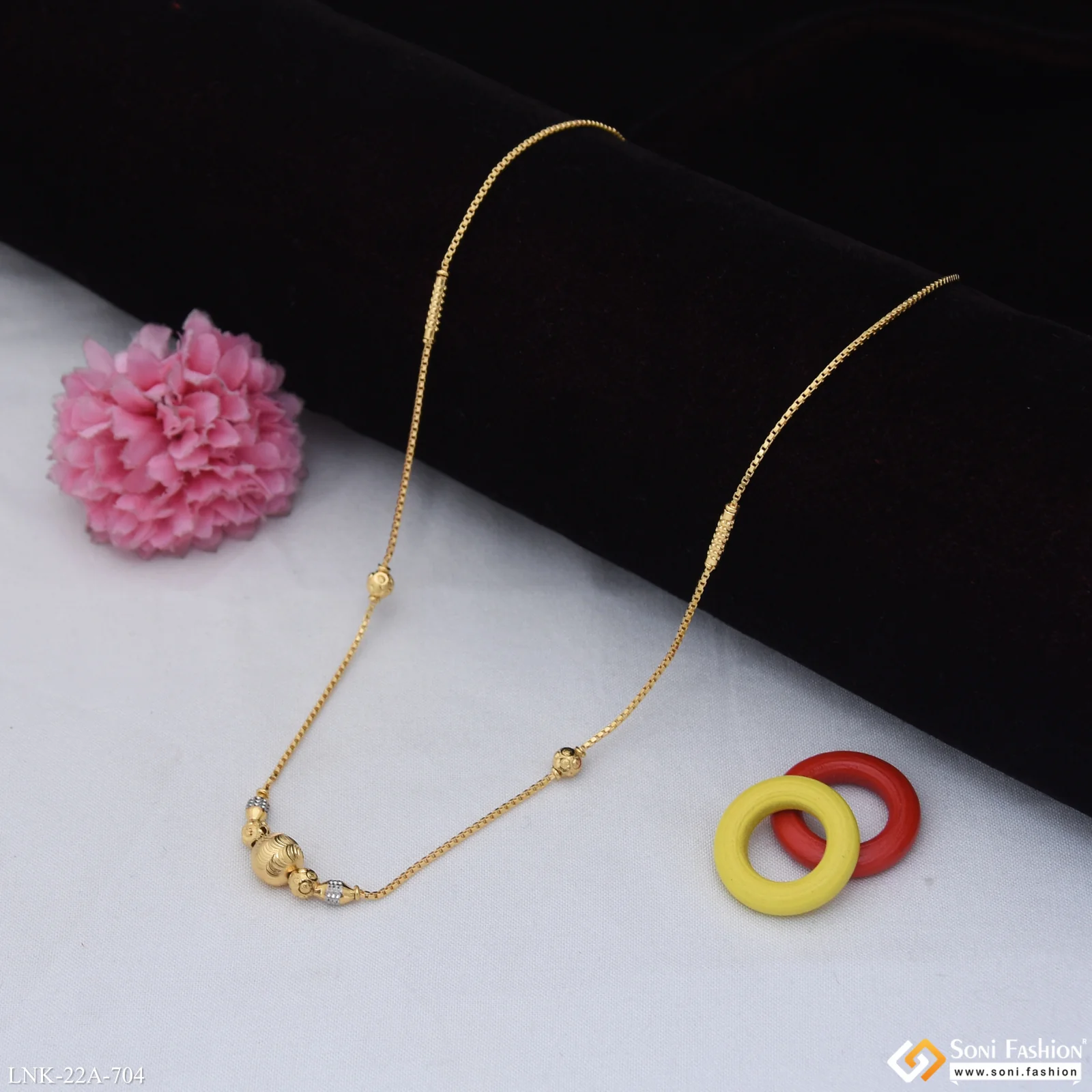 1 Gram Gold Plated Finely Detailed Necklace for Ladies - Style A704 - Image 4