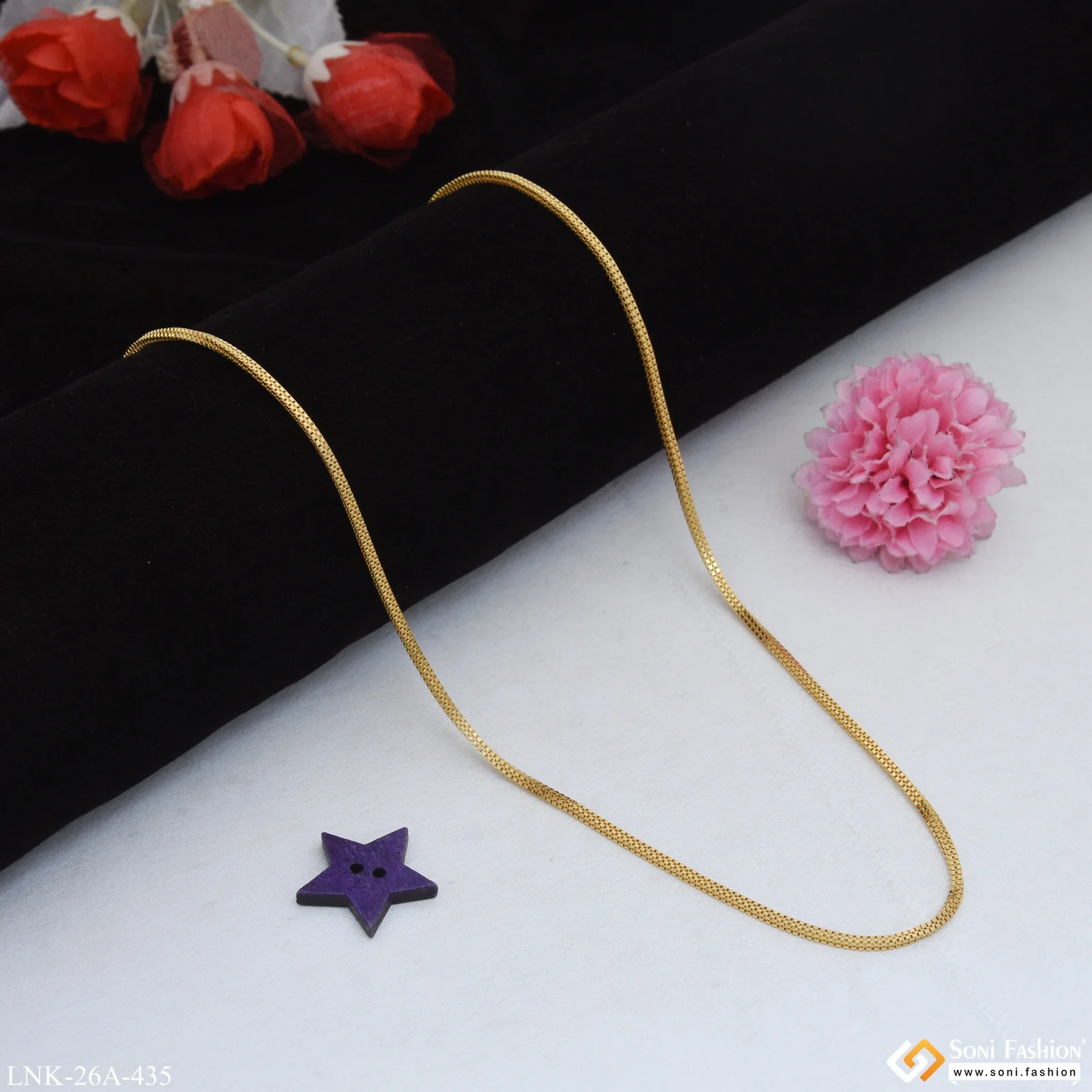 1 Gram Gold Plated Funky Design Glamorous Design Chain for Ladies - Style A435 - Image 4