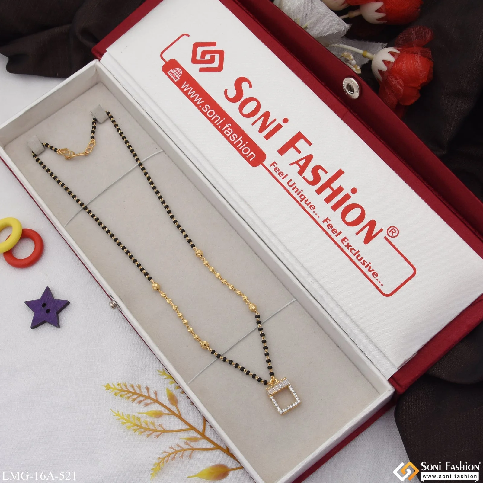 1 Gram Gold Plated Funky Design Gold Plated Mangalsutra for Ladies - Style A521 - Image 2