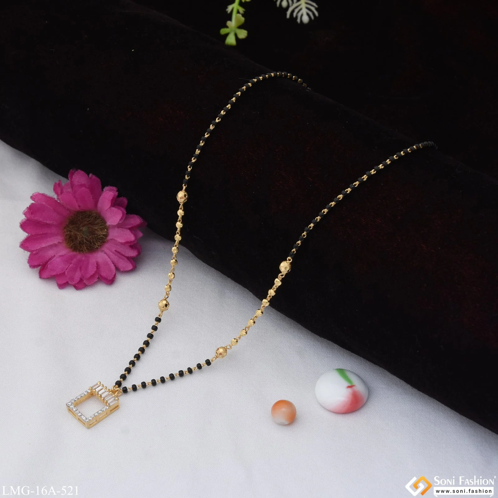 1 Gram Gold Plated Funky Design Gold Plated Mangalsutra for Ladies - Style A521 - Image 5