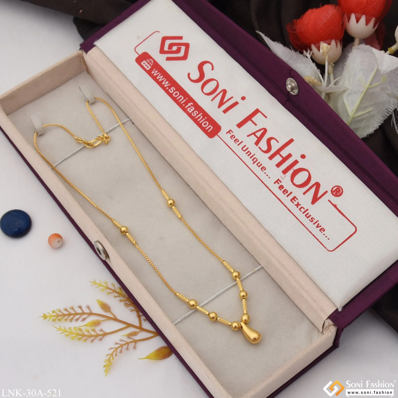 1 Gram Gold Plated Funky Design Necklace for Ladies - Style A521 - Image 2