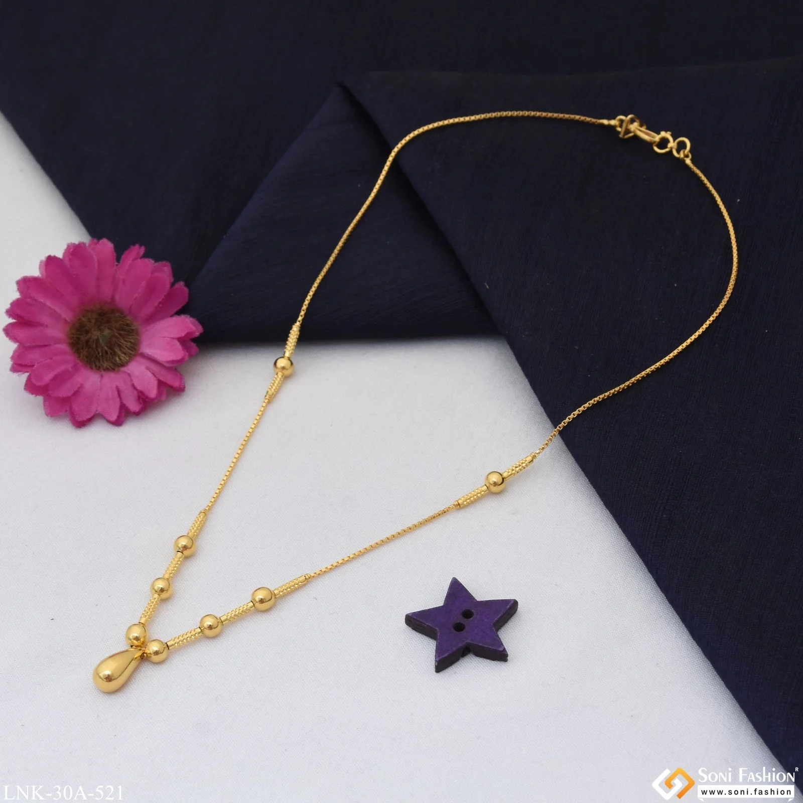 1 Gram Gold Plated Funky Design Necklace for Ladies - Style A521 - Image 3