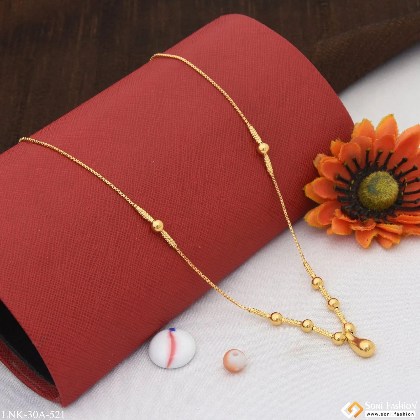 1 Gram Gold Plated Funky Design Necklace for Ladies - Style A521 - Image 5