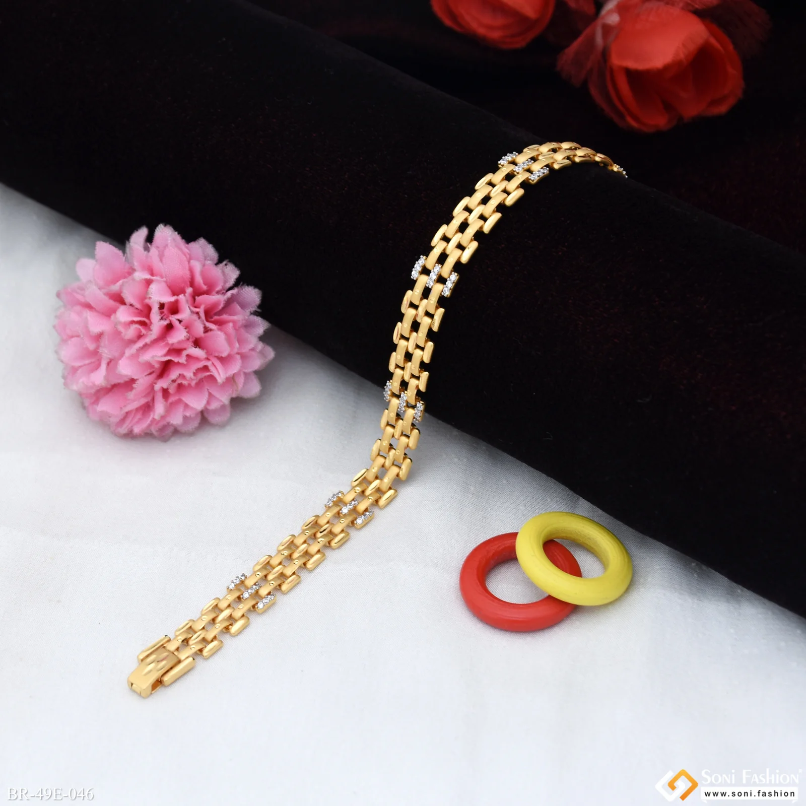 1 Gram Gold Plated Glamorous Design Bracelet for Men - Style E046 - Image 5