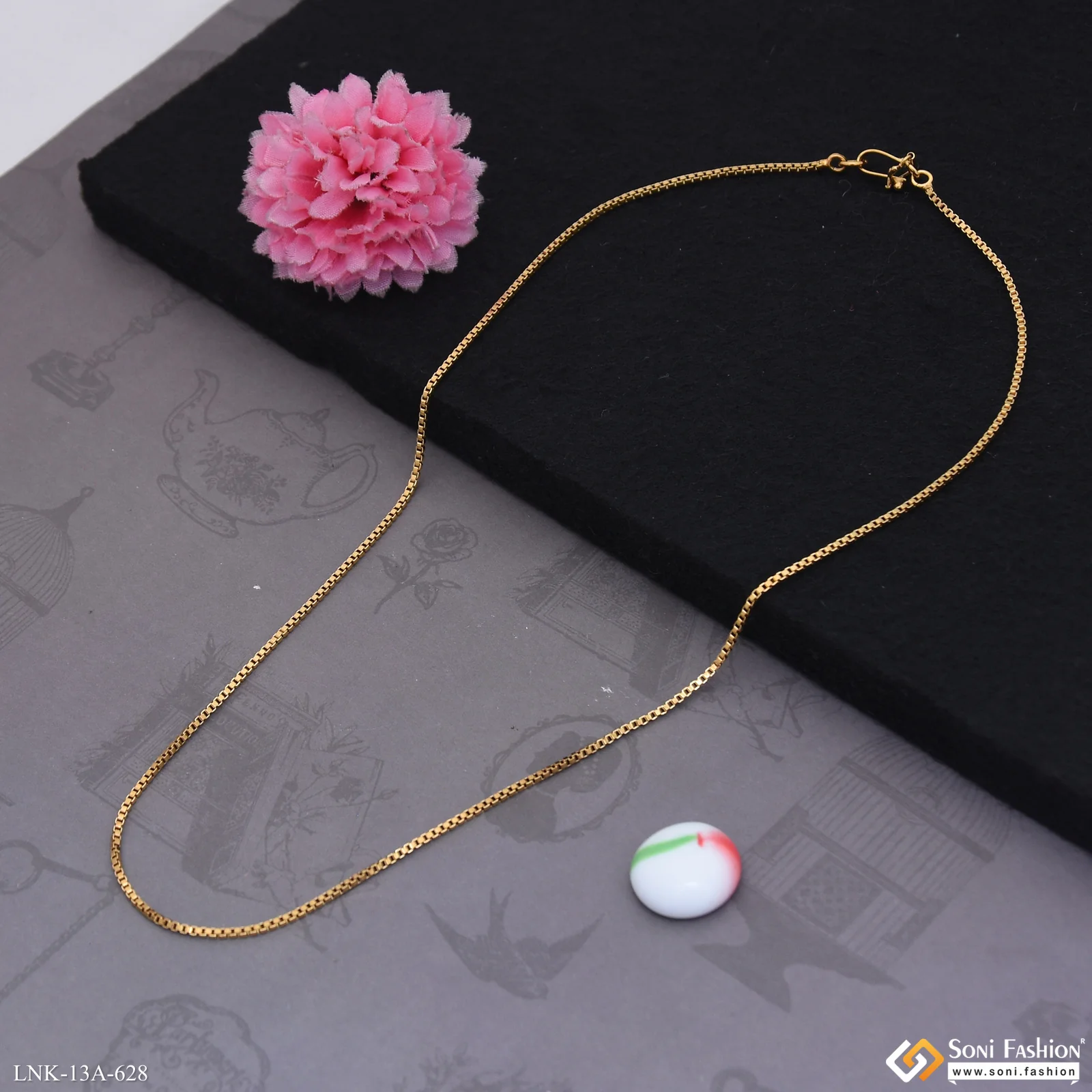 1 Gram Gold Plated Glamorous Design Chain for Ladies - Style A628 - Image 6