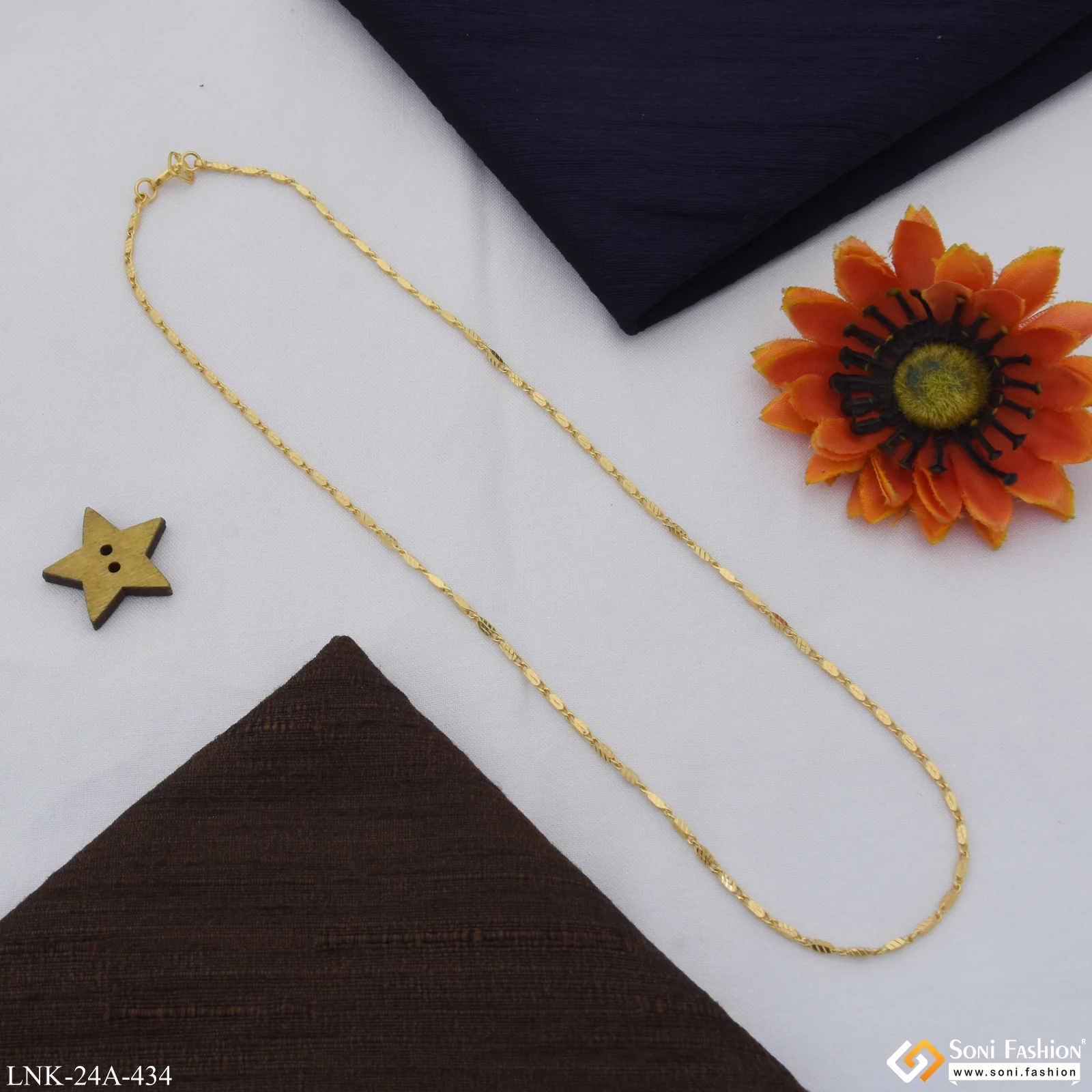 1 Gram Gold Plated Glamorous Design Latest Design Chain for Ladies - Style A434 - Image 6