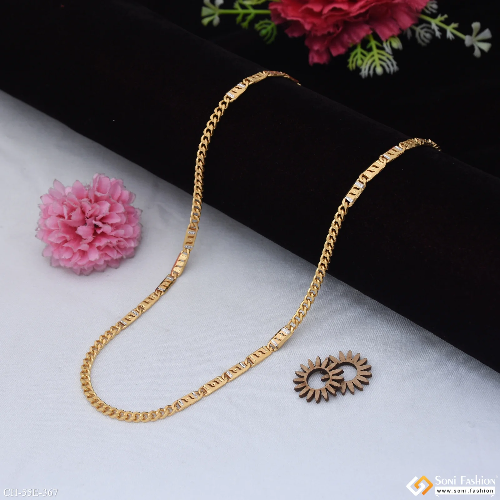 1 Gram Gold Plated Glamorous Design Link Nawabi Chain for Men - Style E367 - Image 4