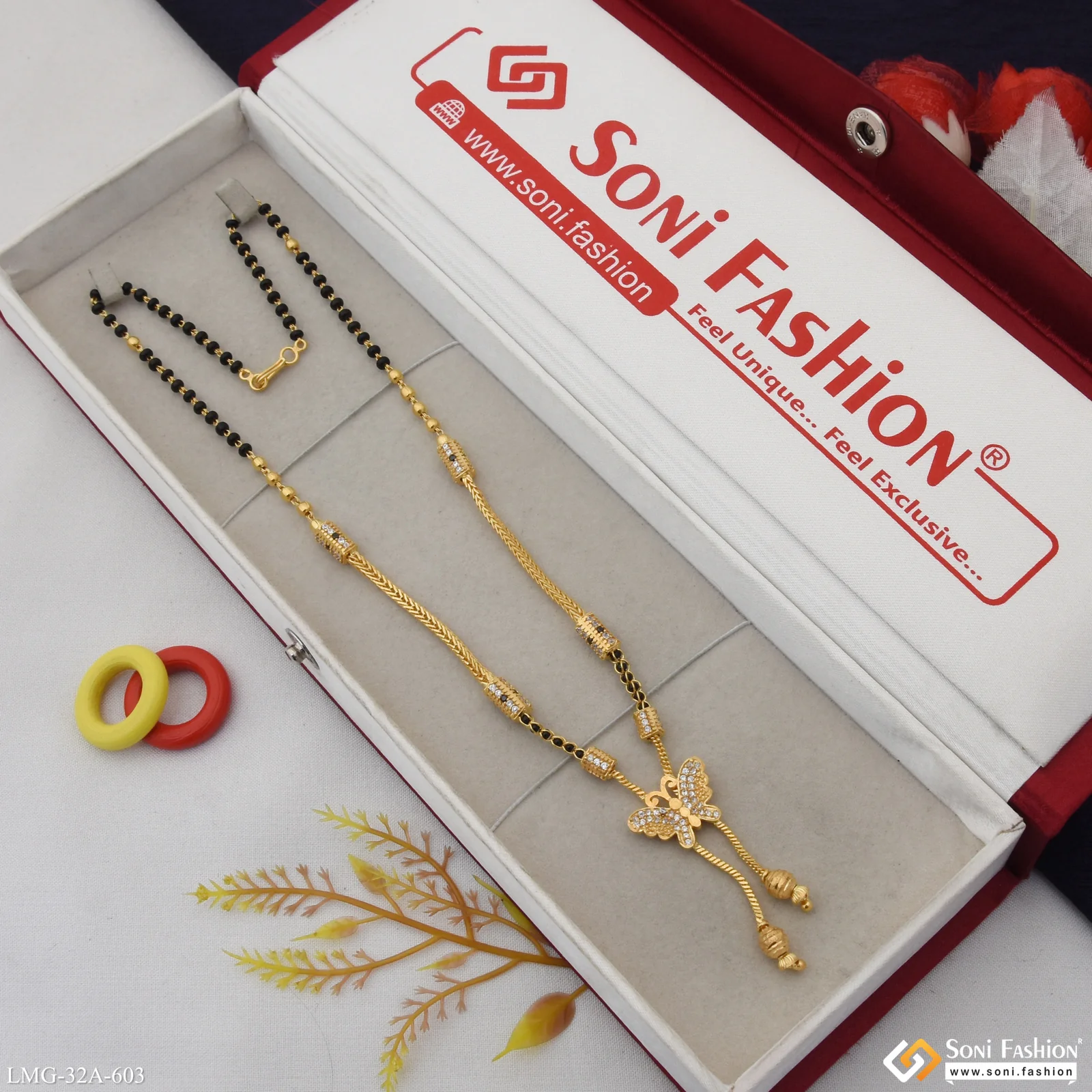 1 Gram Gold Plated Glittering Design Mangalsutra for Women - Style A603 - Image 3