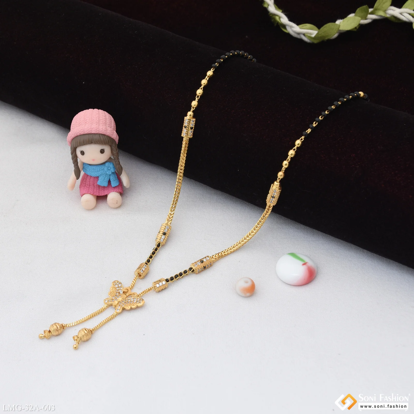 1 Gram Gold Plated Glittering Design Mangalsutra for Women - Style A603 - Image 5